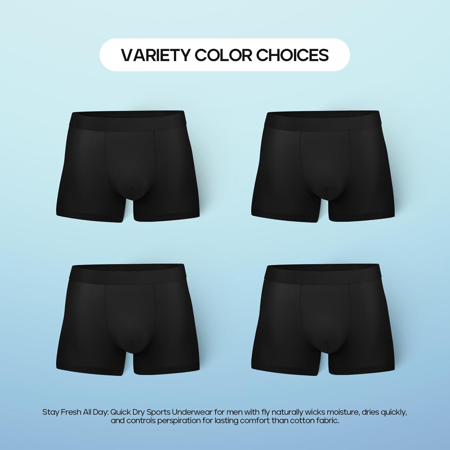 5Mayi Mens Underwear Boxer Briefs Short Leg Athletic Trunks Underwear for Men Pack No Fly - Image 6