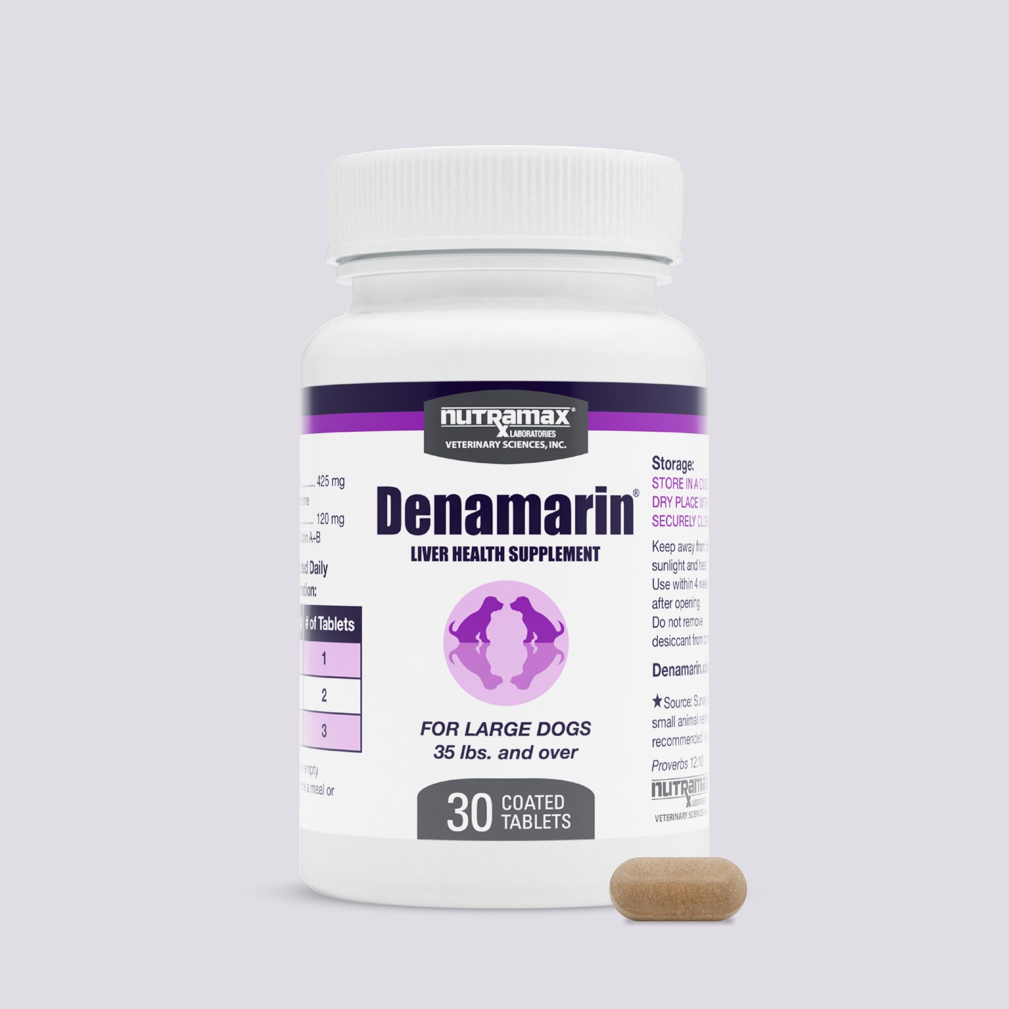Denamarin Liver Health Supplement for Large Dogs - With S-Adenosylmethionine (SAMe) and Silybin, 30 Tablets