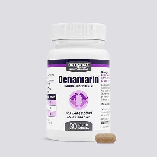 Nutramax Laboratories Denamarin Suplemento de salud hepática para perros grandes, con S-adenosilmetionina (SAMe) y silibina, 30 tabletas (paquete de