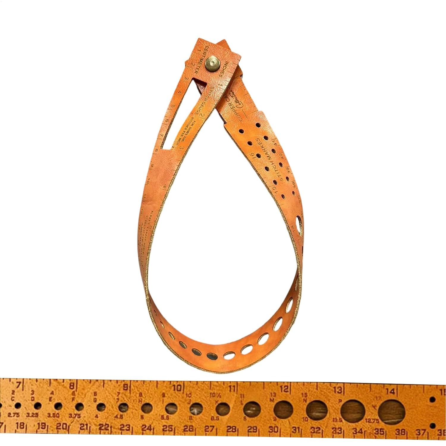 Sewing Wrist Ruler, Crochet Tension Gauge for Yarn Projects with Closure, Soft Leather with Metric Imperial Feature, Professional Embroidery Weaving Tool, Lightweight 142g Single Pack