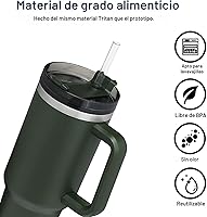 Vista 5 de Popote de repuesto compatible con vaso tumbler Stanley de 40 onzas y 30 onzas, paquete de 6 popotes reutilizables con cepillo de limpieza, plástico