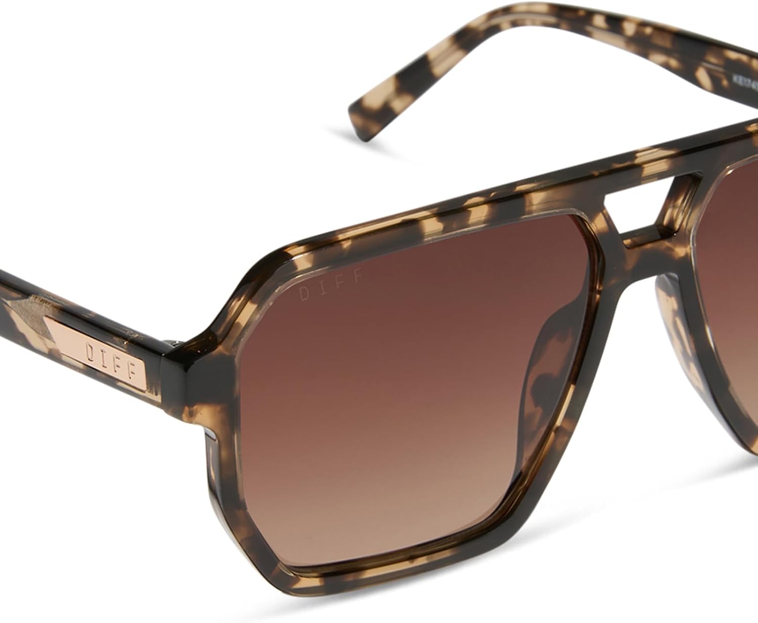 DIFF Cameron Oversized Navigator Sunglasses for Women | 100% UV Polarized Protection | Tortoise Frames - Image 5