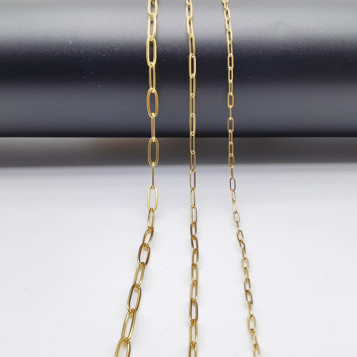 49 Feet Stainless Steel Paperclip Chains for Jewelry Making Gold Plated Bulk Bracelet Necklace Chain with Lobster Clasps and Jump Rings (3mix Size) - Image 7