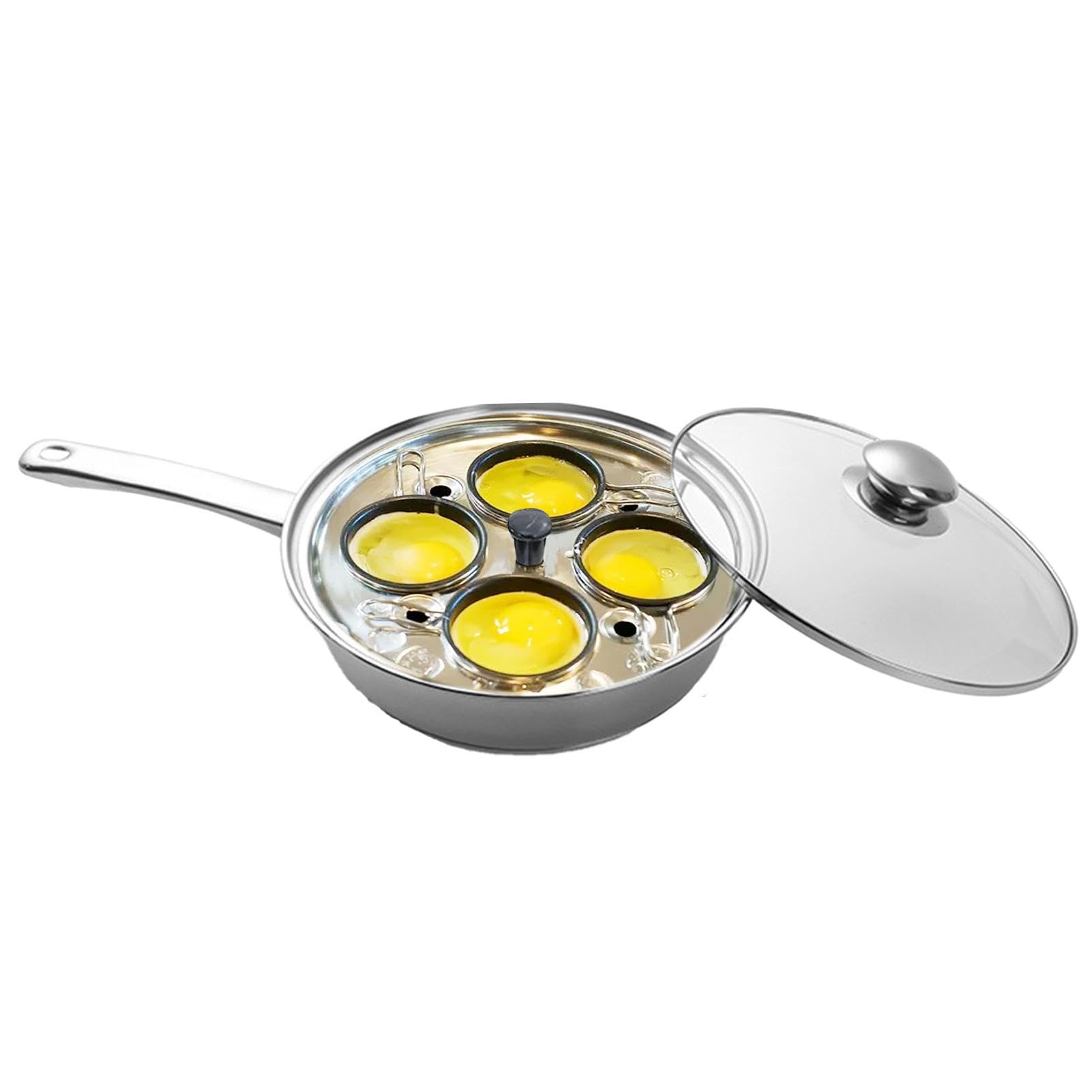 Cacerola para huevos escalfados,Olla para huevos cocidos | Sartén para carne con caldera de huevos - Sartén 2 en 1, olla para huevos escalfados para desayuno, brunch, almuerzo y cena