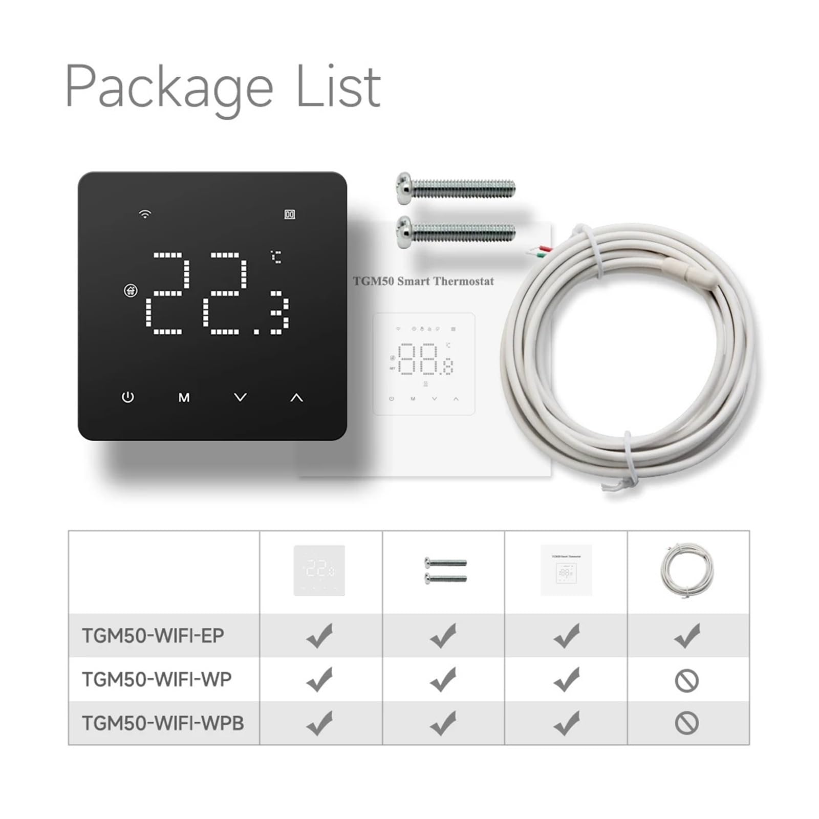 Termostato de Pared Inteligente Tuya WiFi, termorregulador de calefacción por Suelo Radiante for Caldera de Gas, Trabajo de calefacción eléctrica