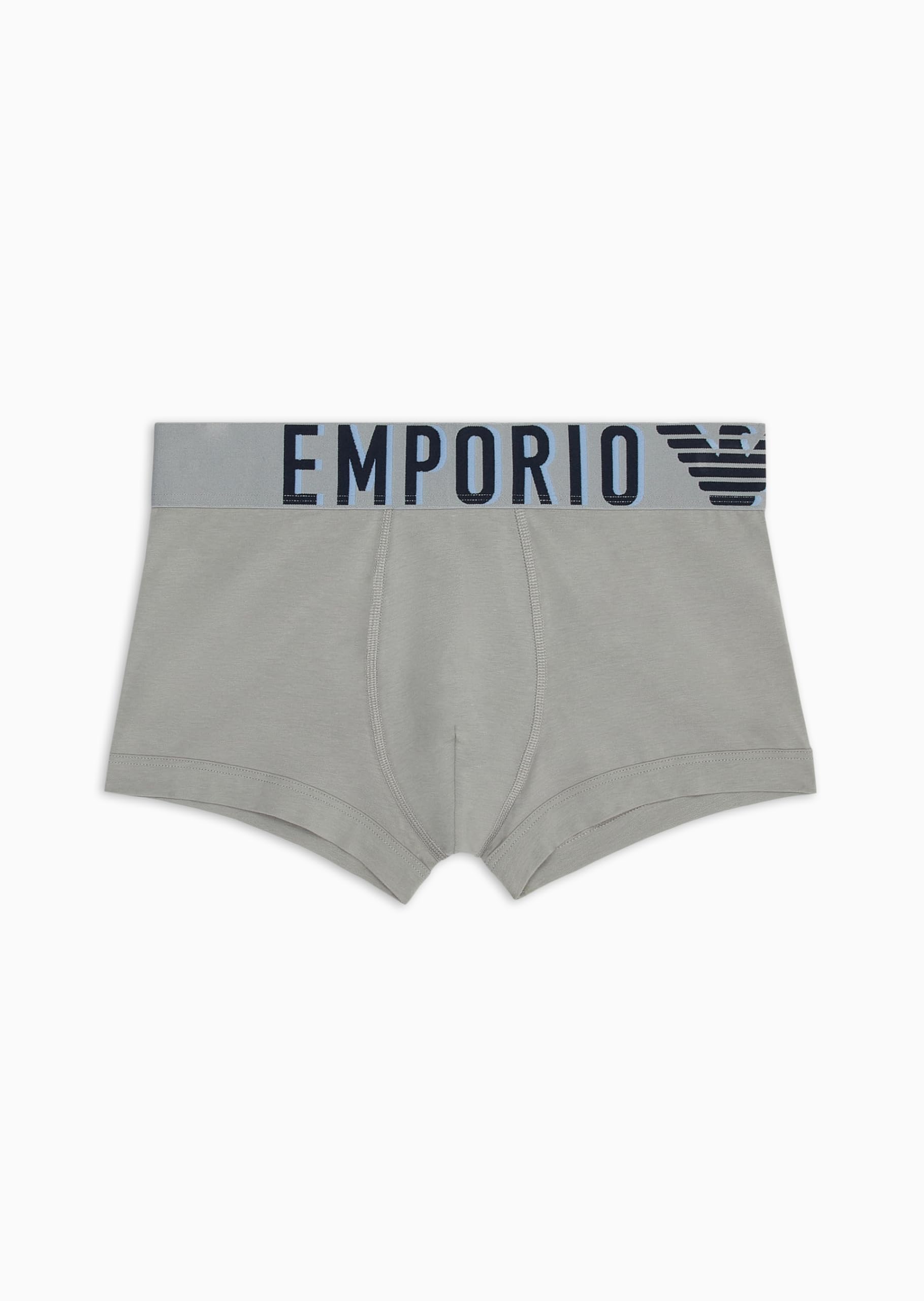 Emporio Armani Men's Stretch Cotton Megalogo Trunk, Stone, L