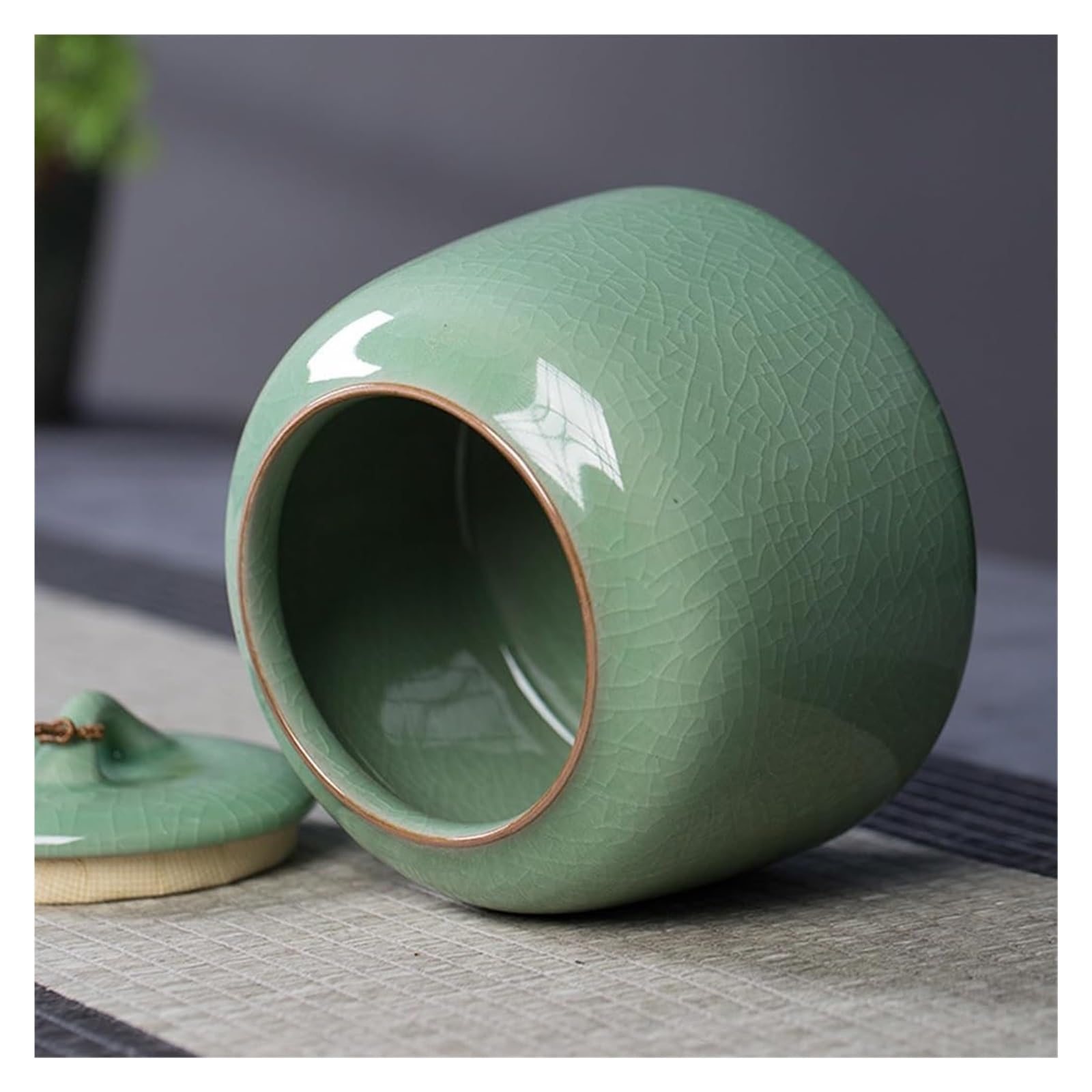 Jarrón De Té De Cerámica Vintage Gets – El Sellado Perfecto Para Hojas Sueltas, Estilo Chino En Color Verde Esmeralda