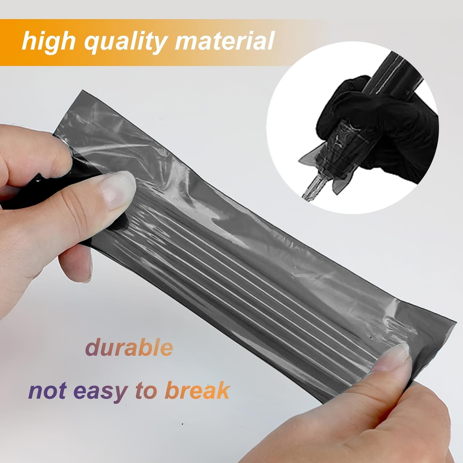 200Pcs Premium Black Tattoo Gear Covers - Waterproof & Dustproof Bags for Machine Guns & Pens, Ideal Protection Wraps - Image 4