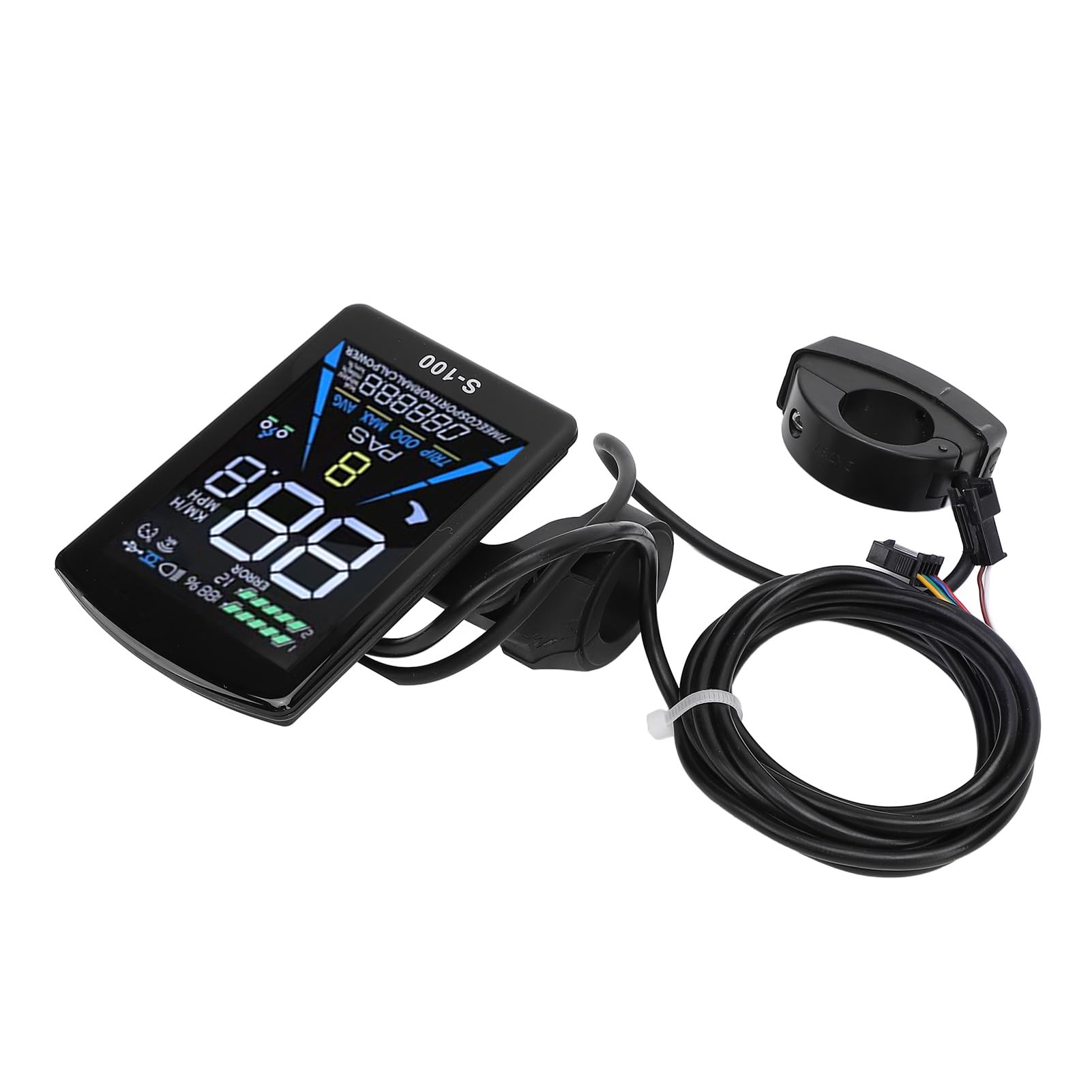 Asixxsix Display LCD per Bici Elettrica, Display Universale Ad Ampia Tensione 24V 36V 48V 60V 72V, Impermeabile con Schermo Verticale Colorato Prestazioni Stabili per Bici Elettriche