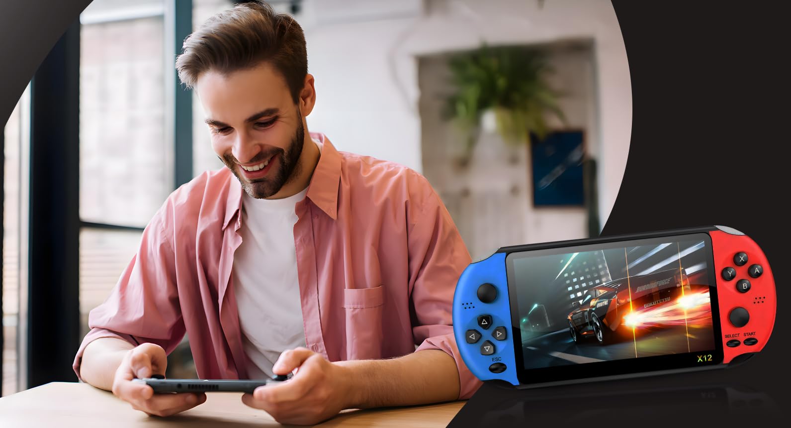 Retoo Console da gioco oltre 1000 giochi, console per videogiochi, console per videogiochi, console per bambini, adulti, schermo LCD, supporta diversi formati