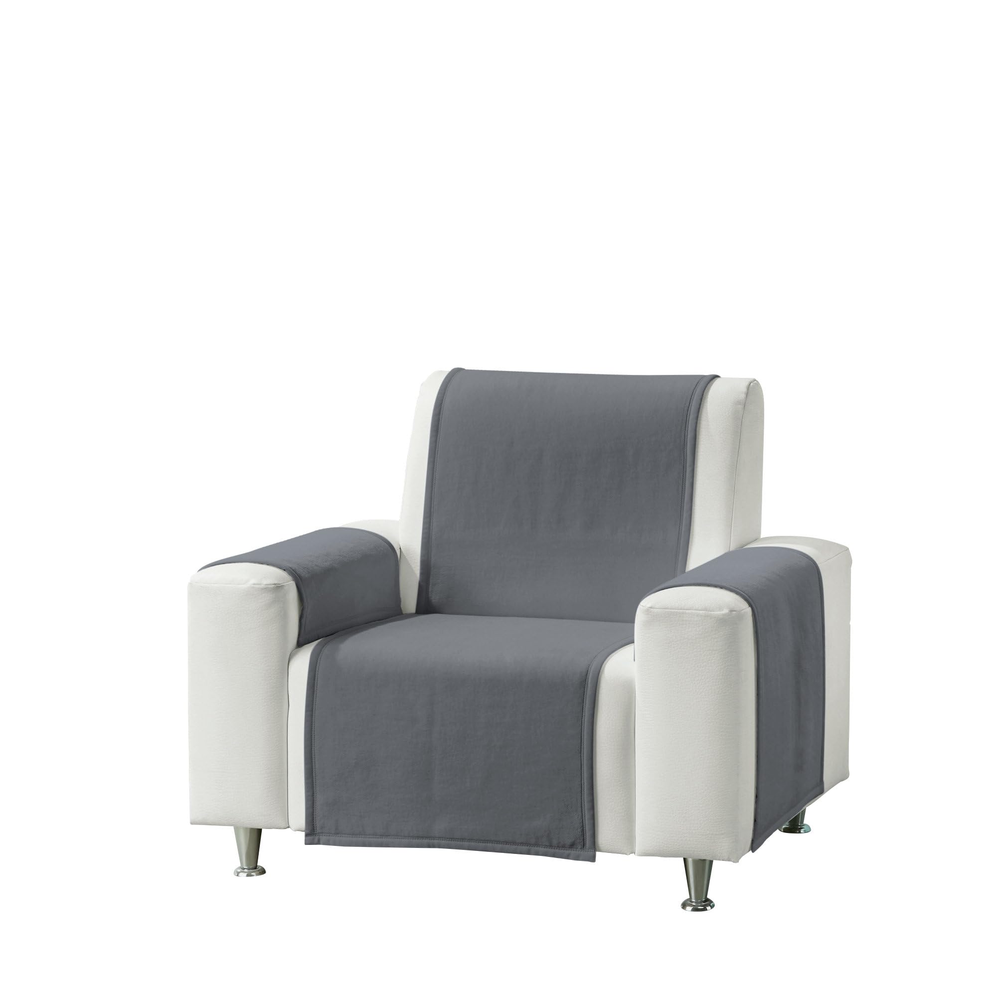 Erwin Müller Sesselschoner, Sofaläufer, Sofaschoner 3-TLG. dunkelgrau Größe 50x200 cm - strapazierstark, weich, temparaturausgleichend (weitere Farben)