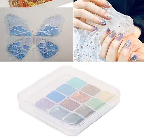 Miniatura 3 de Juego de pintura de acuarela de 12 colores, pintura metálica con purpurina para colorear al agua, acuarela nacarada, pigmento sólido para