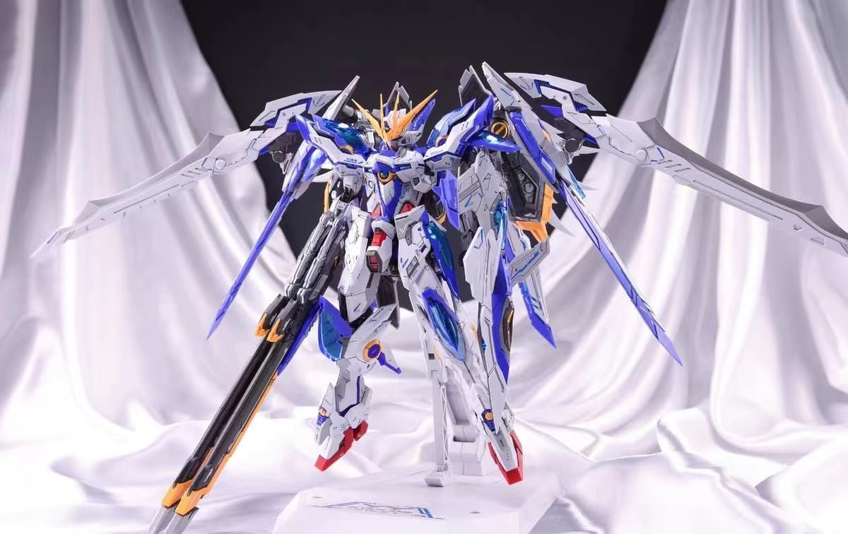 Funtasy Planet Action Figures 1/100 Scale Model Kits for Adults Blue Flame 1/100 with Alloy Skeleton Frame & Special Bonus Mecha Model Kit Articulated Figures Assembled Mode