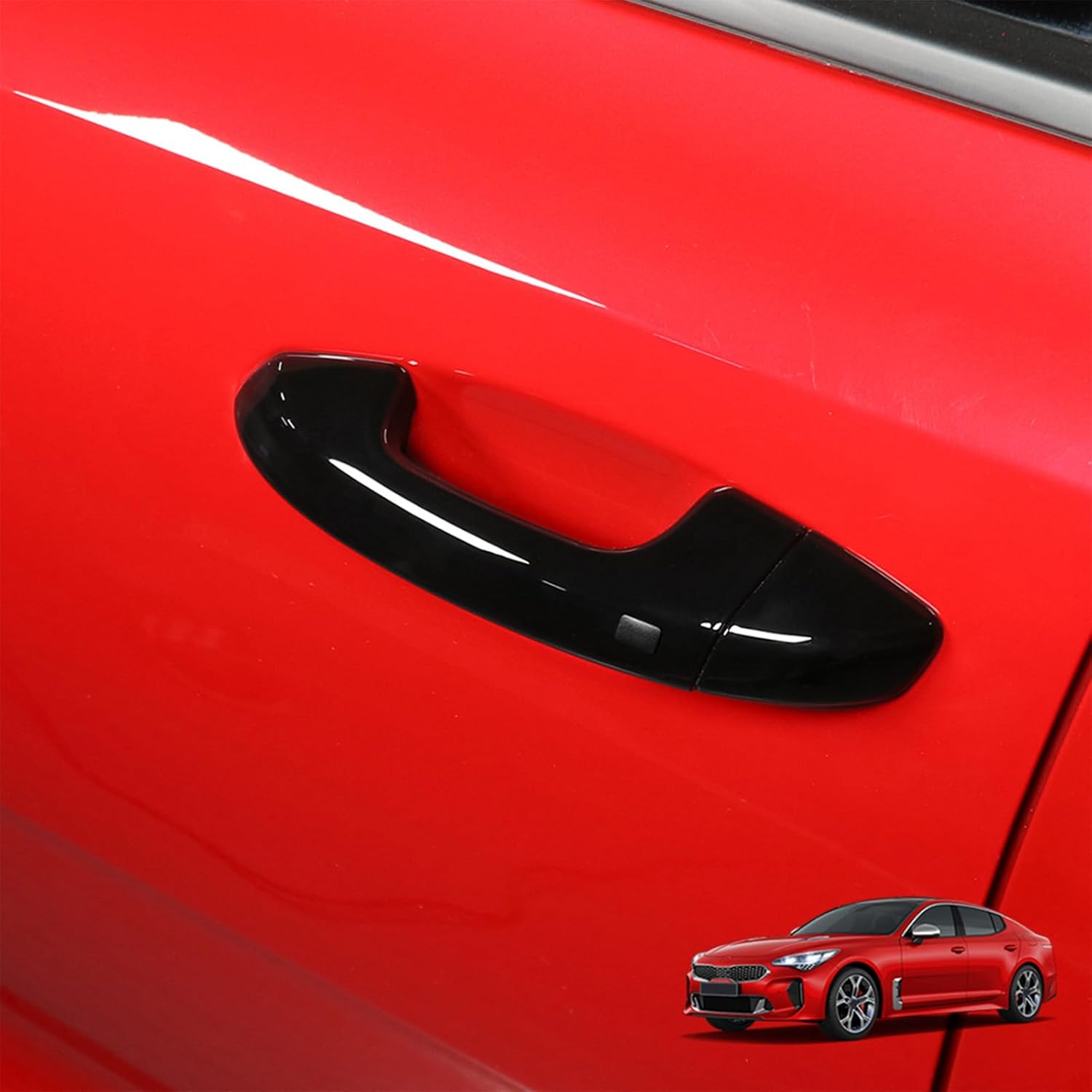 8PCS ABS Car Exterior Door Handle Covers Outside Door Handle Cover Compatible with Kia Stinger 2017-2024 Accessories (Gloss Black)