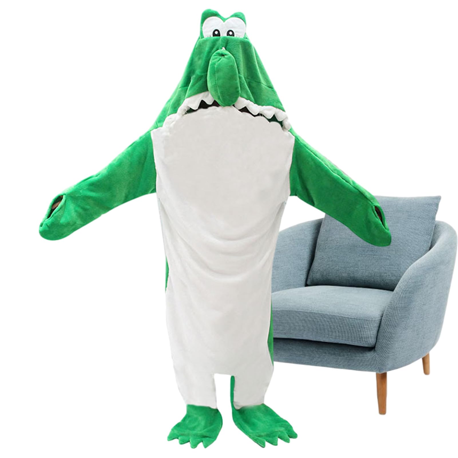 Sacco A Pelo Dinosauro Pigiama Cosplay in Flanella Morbido Caldo Divertente | Costume Dinosauro In Flanella Per Masquerade, Ruolo, Freddo, Campeggio, Pigiama Comodo