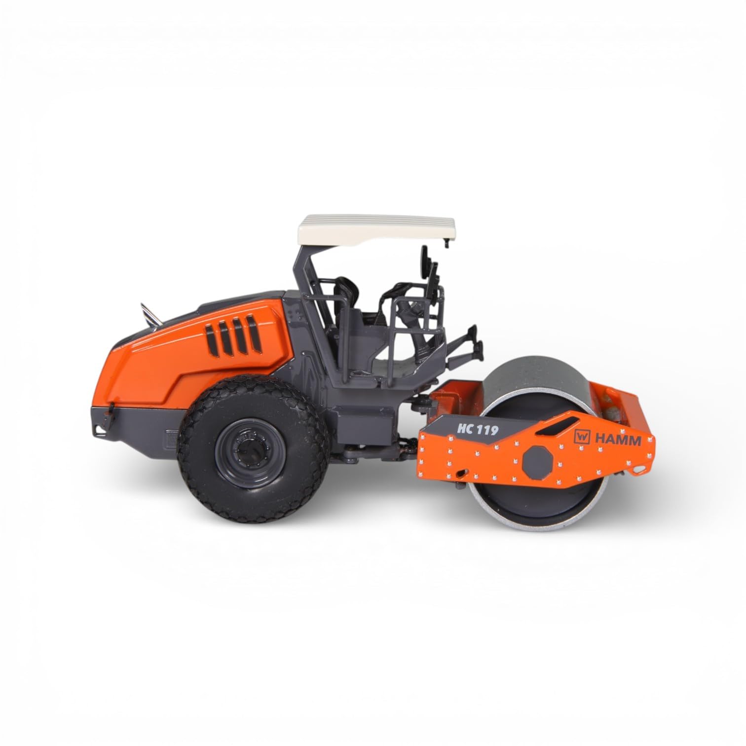 Hamm HC119 wałek 1:50 model Diecast, wysokiej jakości maszyny budowlane, miniaturowy model kolekcjonerski z metalu, z przegubową konstrukcją i realistycznym gładkim bandażem
