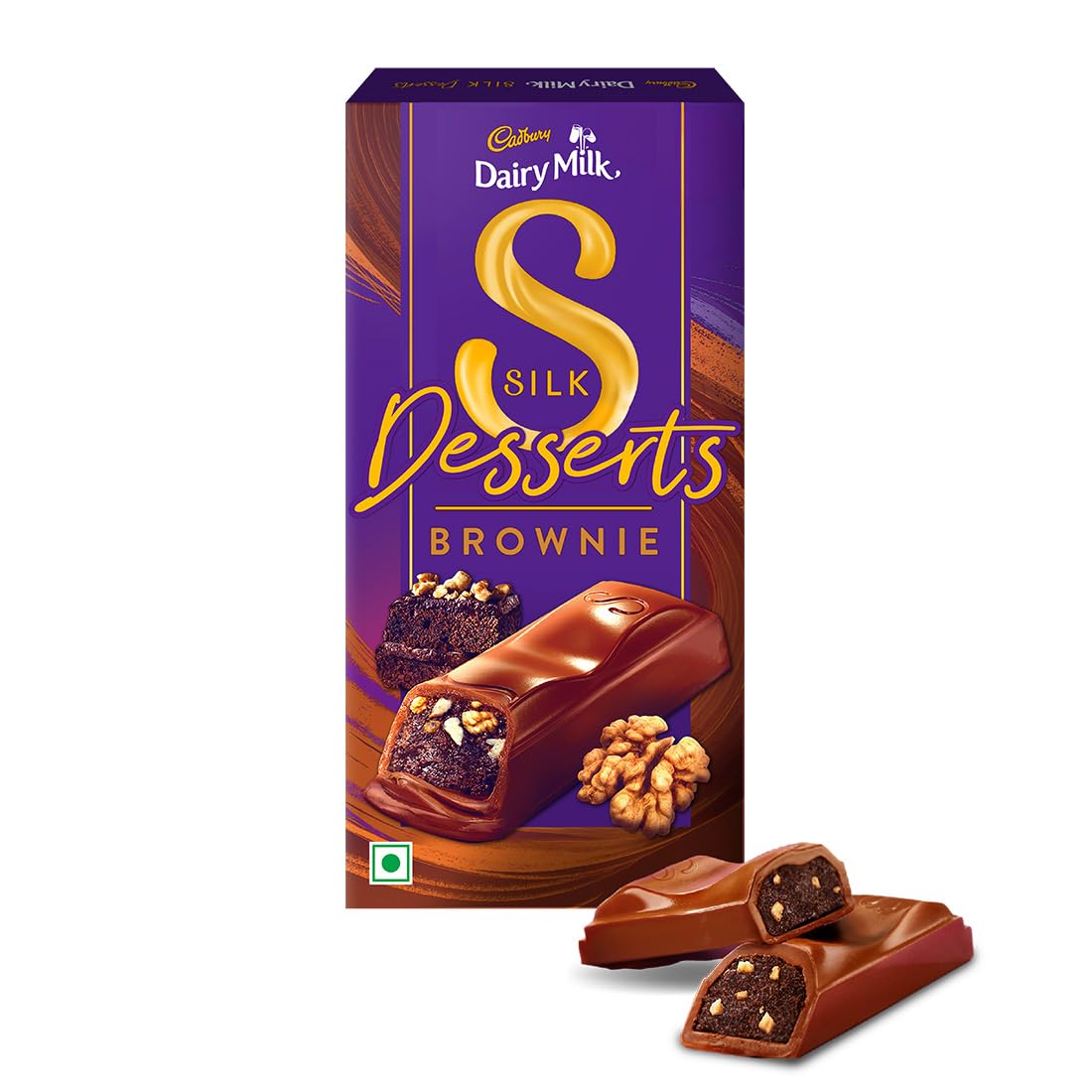 Cadbury Dairy Milk Silk Desserts Walnut Brownie Chocolate Bar,70 Gram