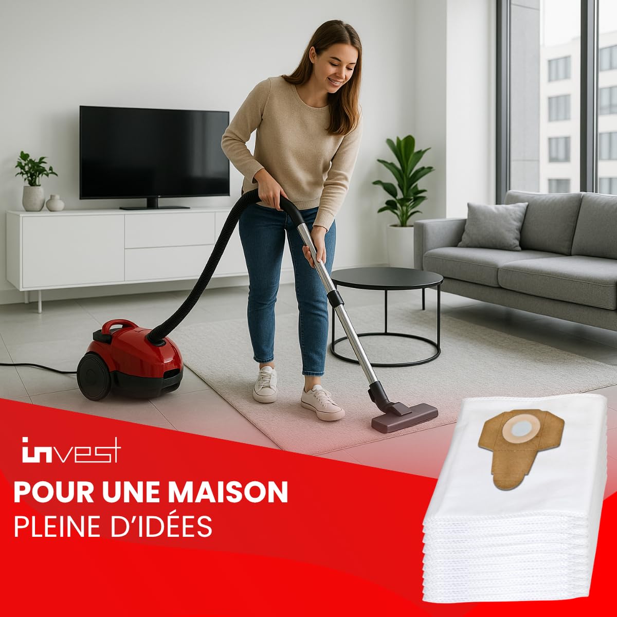 Lot De 10 Sacs Aspirateur Compatibles Parkside Lidl PNTS 1500 - 30 Litres Haute Qualité