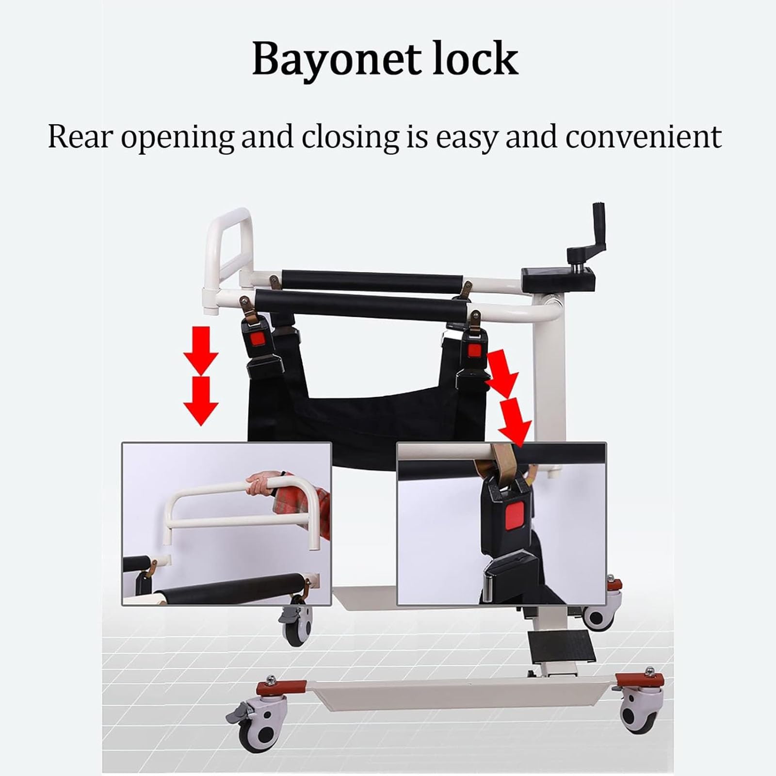 Silla de transferencia de elevación para pacientes, Elevador para Silla De Ruedas Grúa para Elevación Y Traslado De Pacientes Reposapiés Abatibles Ajustables en Altura para Ancianos Discapacitados