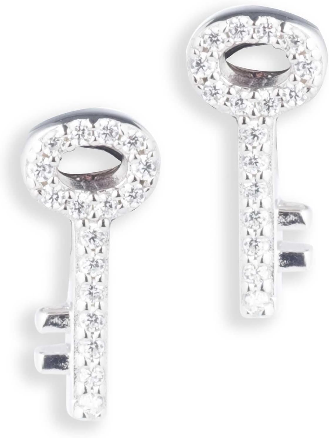 Harley-Davidson Women's Key Crystal Paved Stud Earrings, Sterling Silver