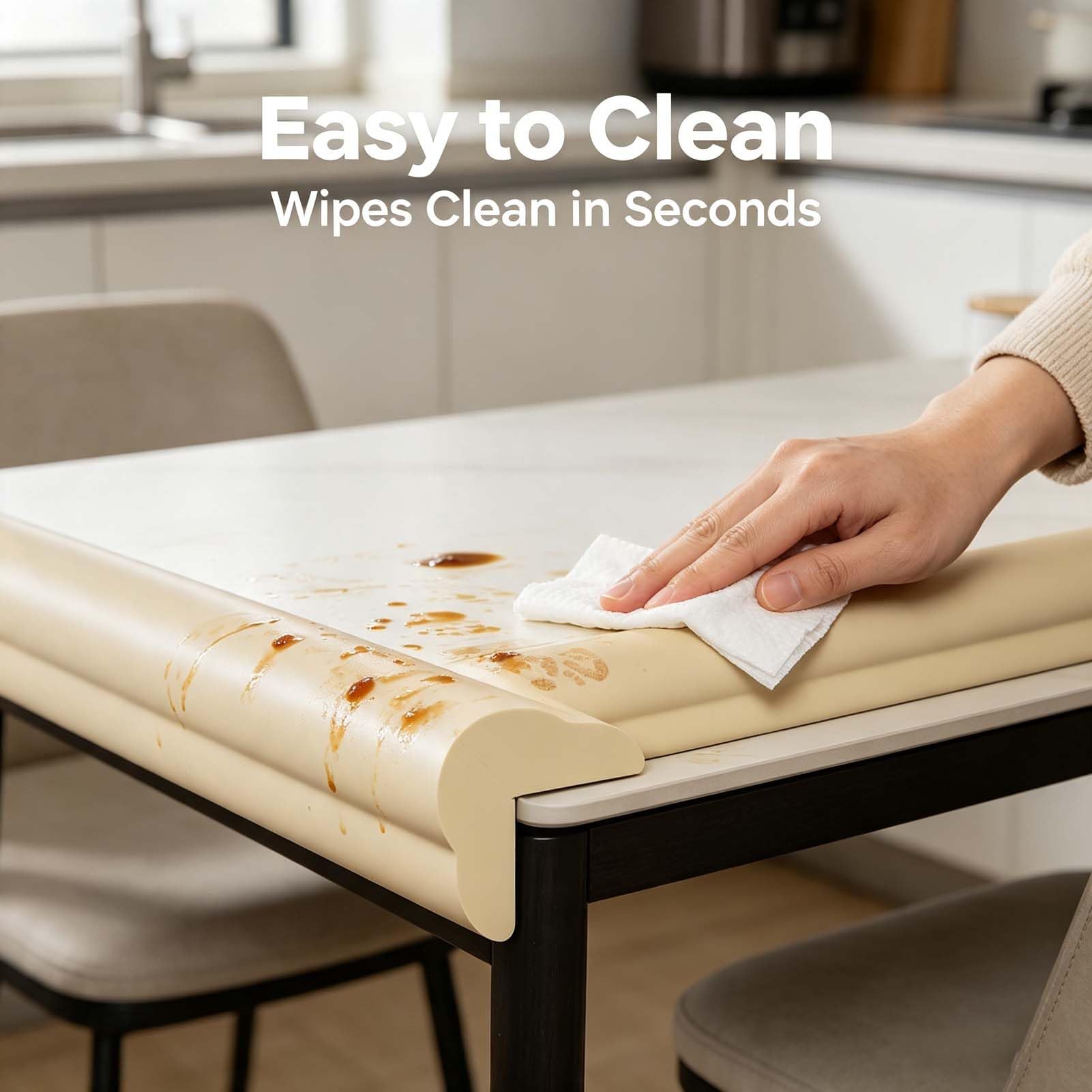 Tira Parachoques para Muebles Y Mesas, Protector De Esquinas, Protector De Bordes De Espuma, Antigolpes, Cinta De Doble Cara, Flexible, Suave, Elástica, Fácil De Cortar