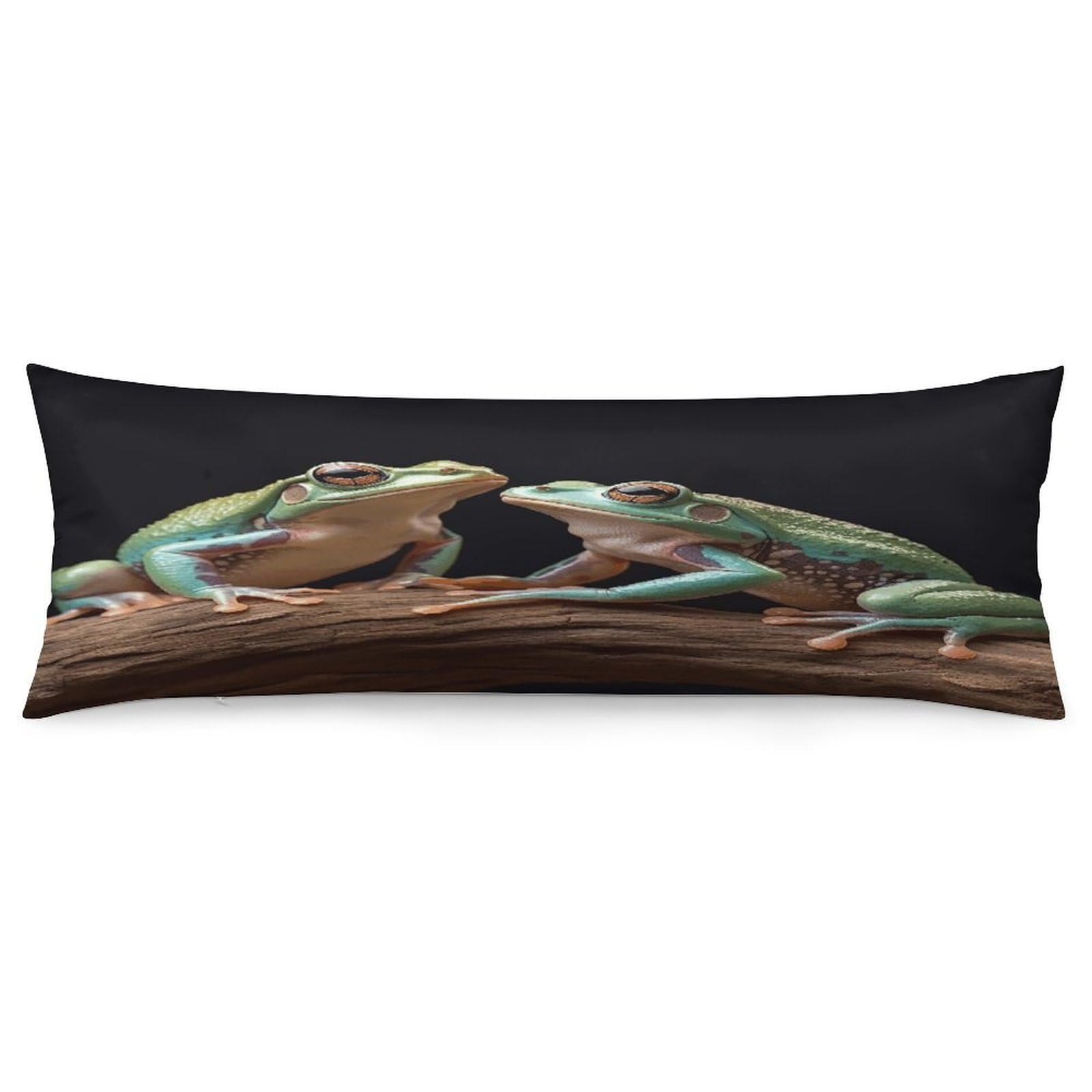 Two Frogs Body Pillow Cover Soft Full Long Pillow Cover Decorative Large Pillow Case Cozy Body Pillow Pillowcase Pillow Shams for Bed Sofa Couch Room Decor 18.9 X 53 Inch