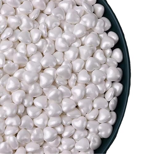 HeartSprinkles, gránulos para pasteles, chispas de galletas, perlas de azúcar, perlas de caramelo comestibles para pastel de 0.276in, 4.59oz, 4.6