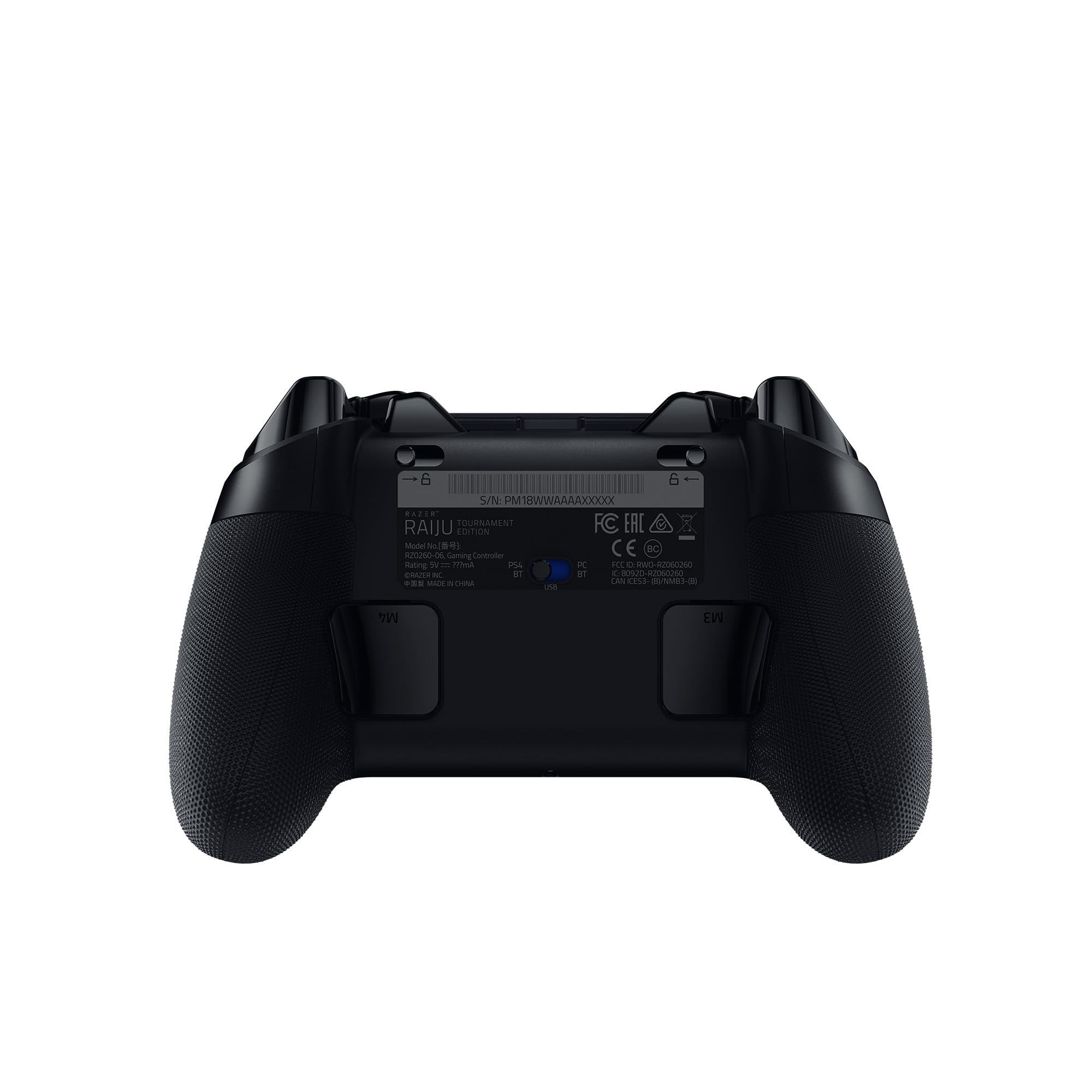 Razer Raiju Tournament Edition (2019) - Controller da Gaming con o Senza Fili per PS4/PC, Configurazione con App Mobile, Pulsanti Azione Mecha-Tattili, Hair-Trigger-Mode, Nero