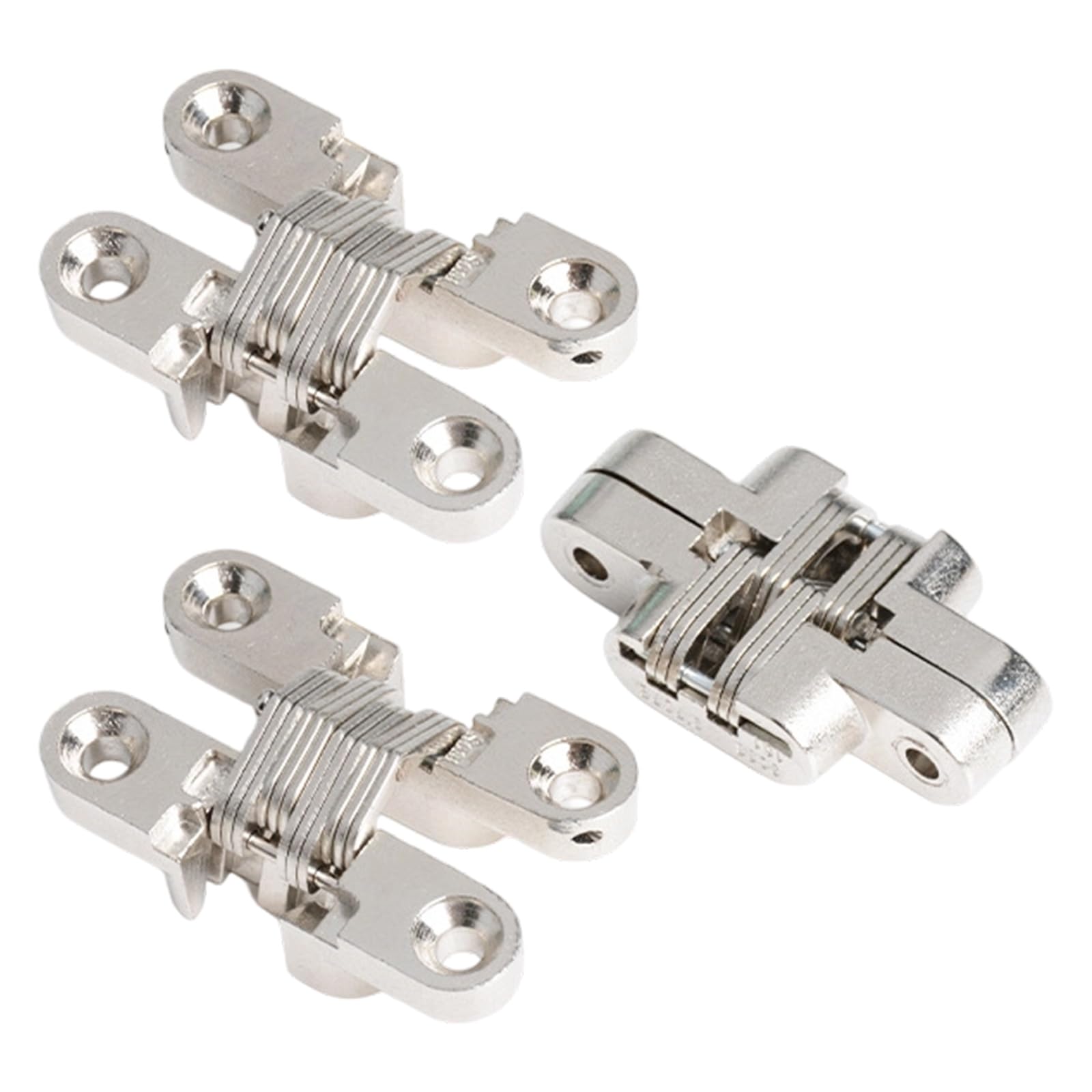 3Pcs Zincs Alloy Auto Closing Door Hinge with 180 Degree Opening Angles Concealed Crosses Door Hinge for Cabinet Doors Concealed Barrels Crosses Furniture Hardware