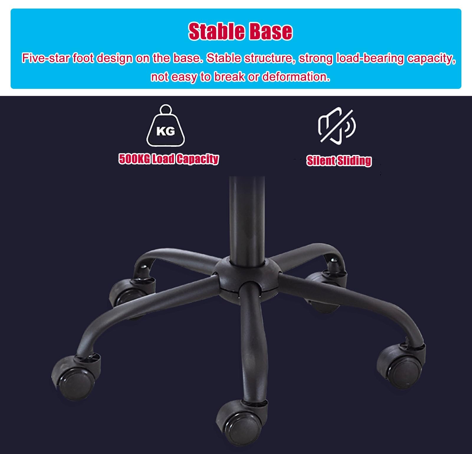Taburete de Silla de Montar Silla Ergonomica Silla Medica Taburete, Silla Taburete Rodante Hidráulica 43 Cm- 53 Cm, Silla de Montar Giratoria 360° Asiento para Casa, Trabajo, Oficina ( Color : Black )
