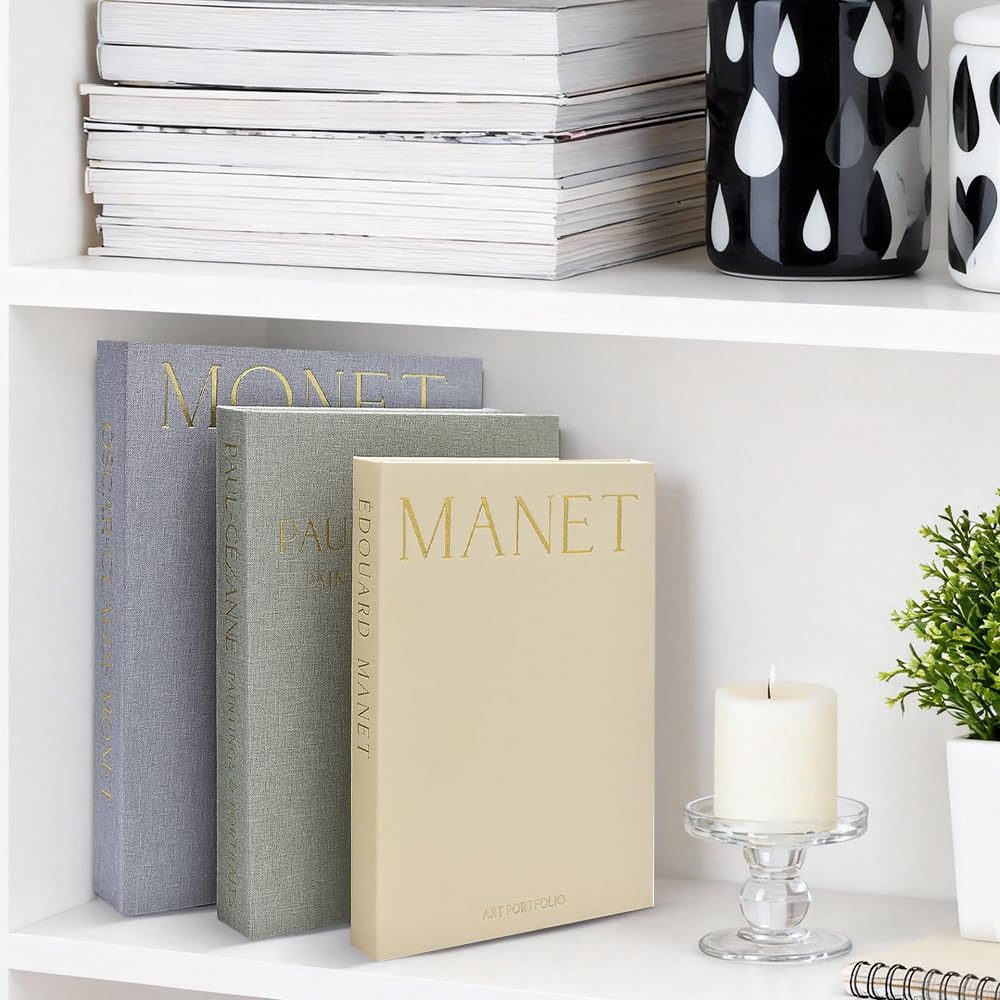 3 Pezzi Libri Decorativi Arredamento, Set di Libri Finti Decorativi Design, Libris Finti in Lino Scatola Portaoggetti con Chiusura Magnetica, Impilabile Libri Falsi per Casa Home Decor