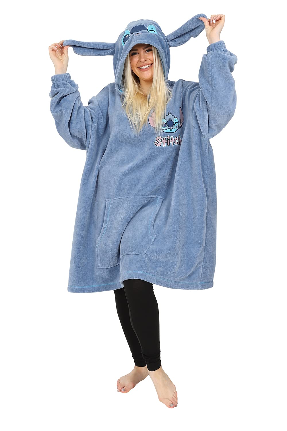 Disney Sudadera con capucha de forro polar para adultos y adolescentes, poncho de gran tamaño, talla única, regalos de puntada
