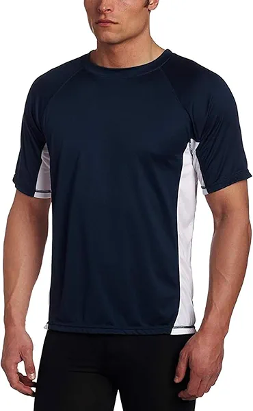 Kanu Surf Men's Swim Shirt with Short Sleeves – UPF 50+ Rash Guard Quick-Dry Fabric