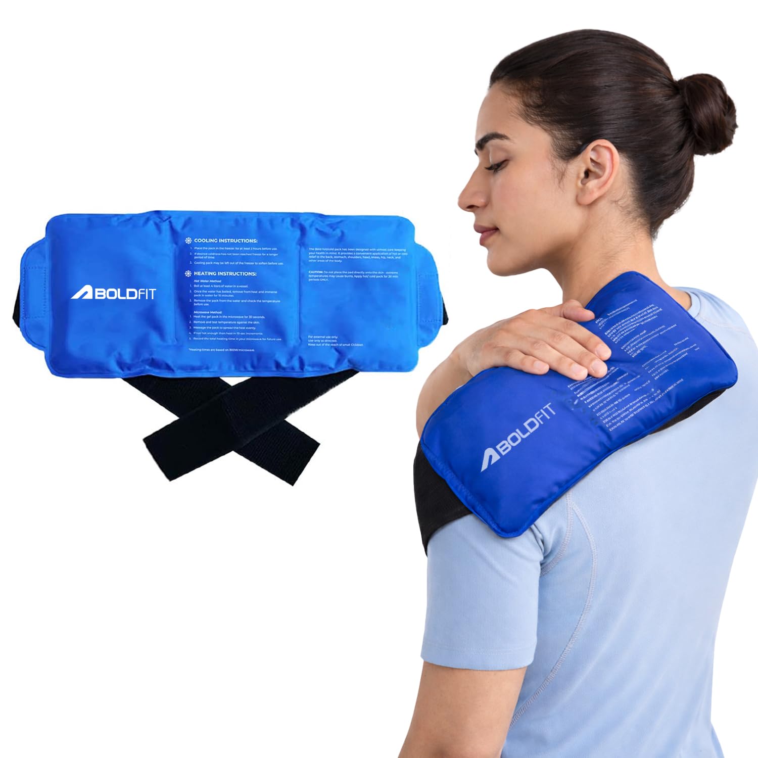 Boldfit Reusable Hot and Cold Ice Gel Pack with Adjustable Strap Ice Bag for Pain Relief Cold Ice Gel Pack for Shoulder, Knee, Back, Neck, Hip Hot Compression Gel-image-27