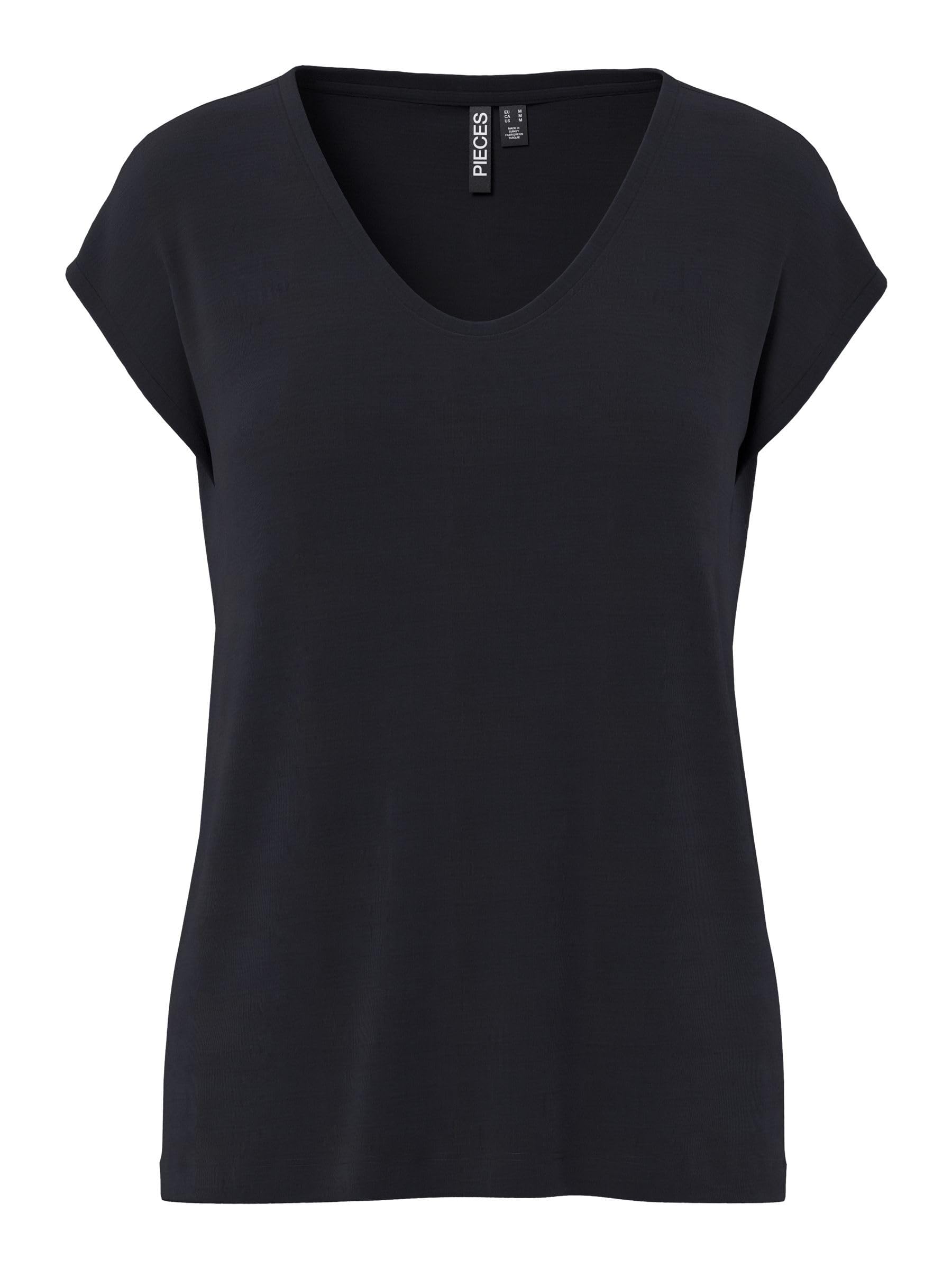 Pieces NOS Women's Pckamala Tee Noos T-Shirt Not Applicable, Black (Black Black), Small