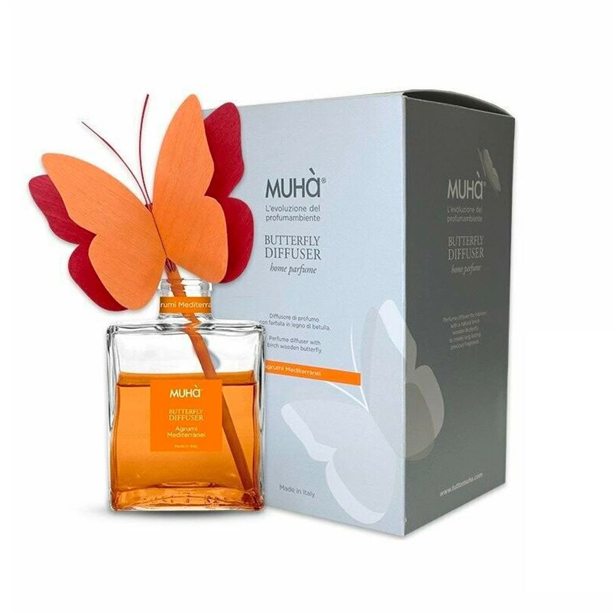 Byour3 - Diffuseur de Parfum d'Ambiance avec Bâton en Bois De Bouleau Désodorisant Parfumeur Arôme Essence Longue Durée Maison Salle De Bains Bureau Armoire (Agrumes Méditerranéens, 150 ML)