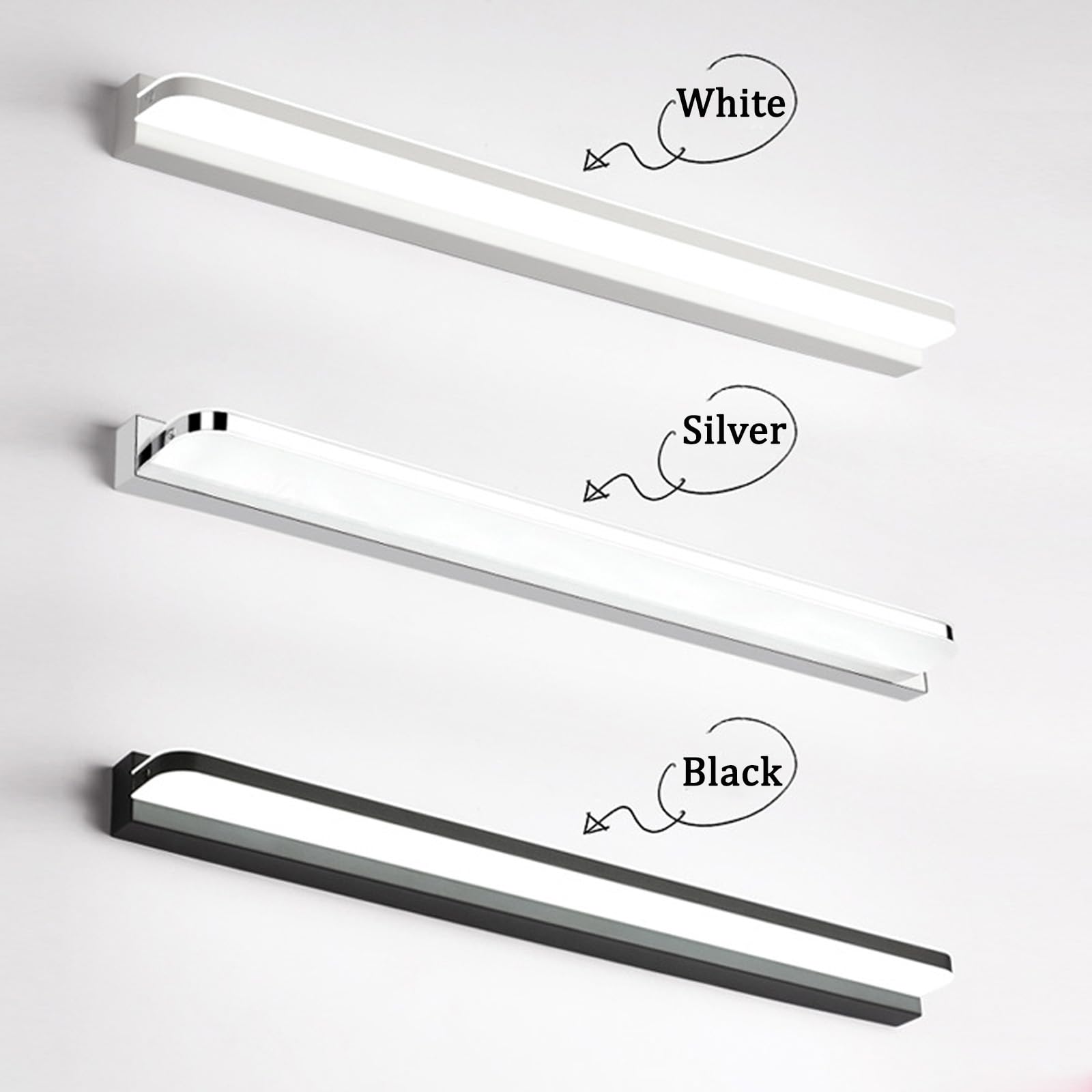 LED Spiegelleuchte Bad Wasserdicht Wandleuchte Modern Minimalistisch Lange Wandbeleuchtung Bildbeleuchtung Metall Wandleuchten Wohnzimmer Schlafzimmer Schminktisch (Weiß Warmes Licht,110cm)