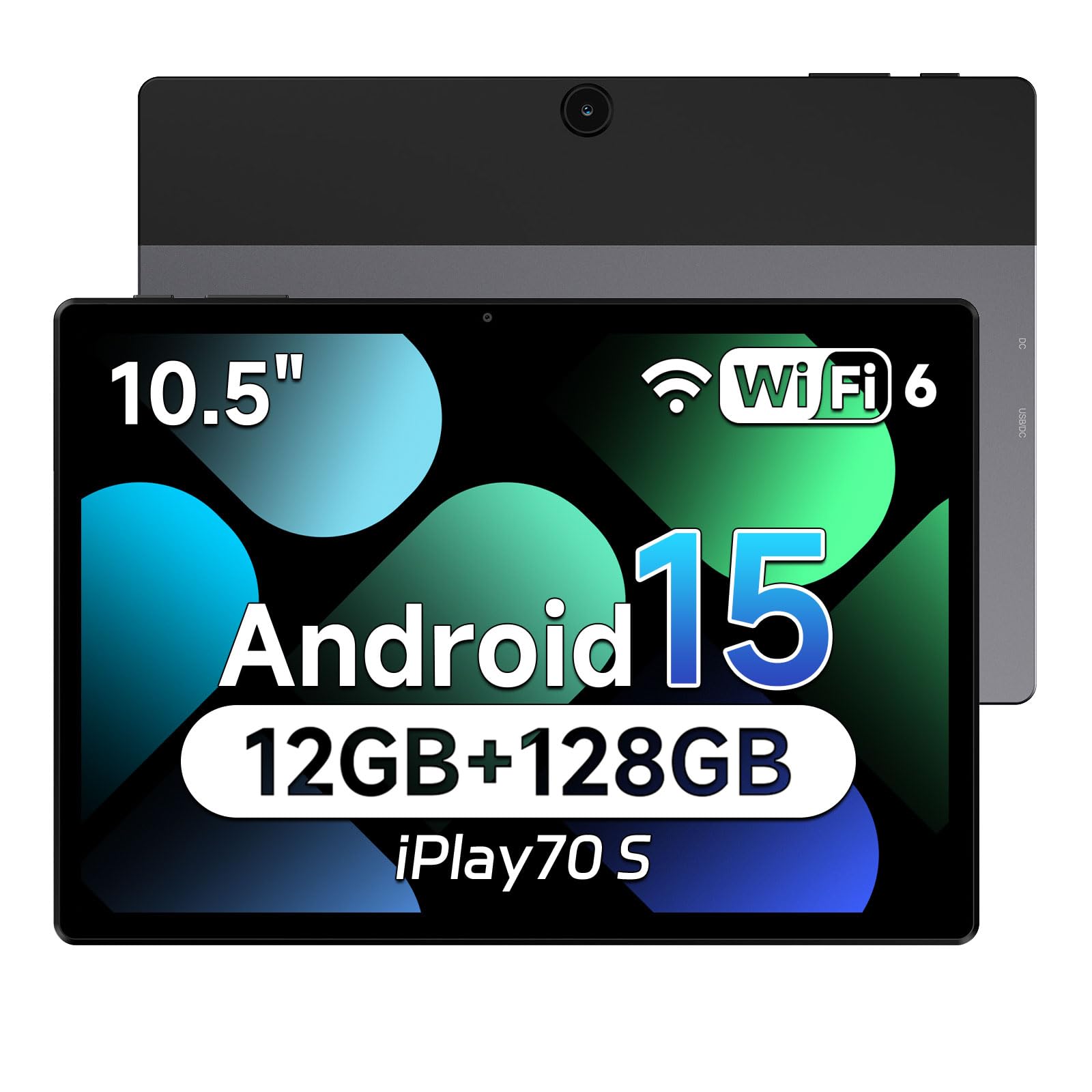 ALLDOCUBE iPlay70 S Tablet mit 10,5 Zoll, Android 15, 12 GB RAM + 128 GB ROM (1TB TF), 1920×1280 FHD+ IPS Display, Achtkern Prozessor, WiFi 6, Bluetooth 5.2, 3,5mm Audiobuchse, 6000 mAh Akk