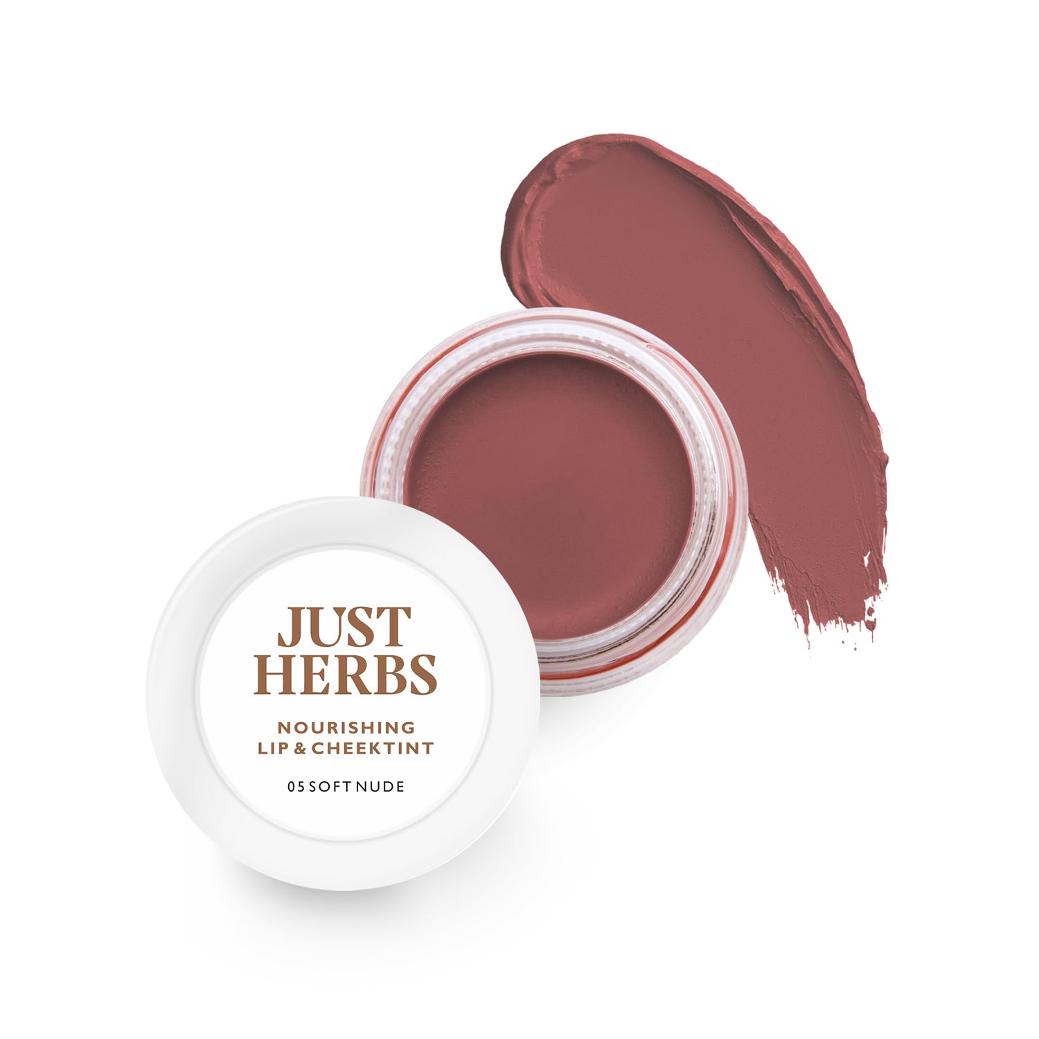 Just Herbs Ayurvedic, Natural Lip & Cheek Tint, Blush For Women- SLS, Chemical & Paraben Free - 05 Soft Nude (Creamy Matte)