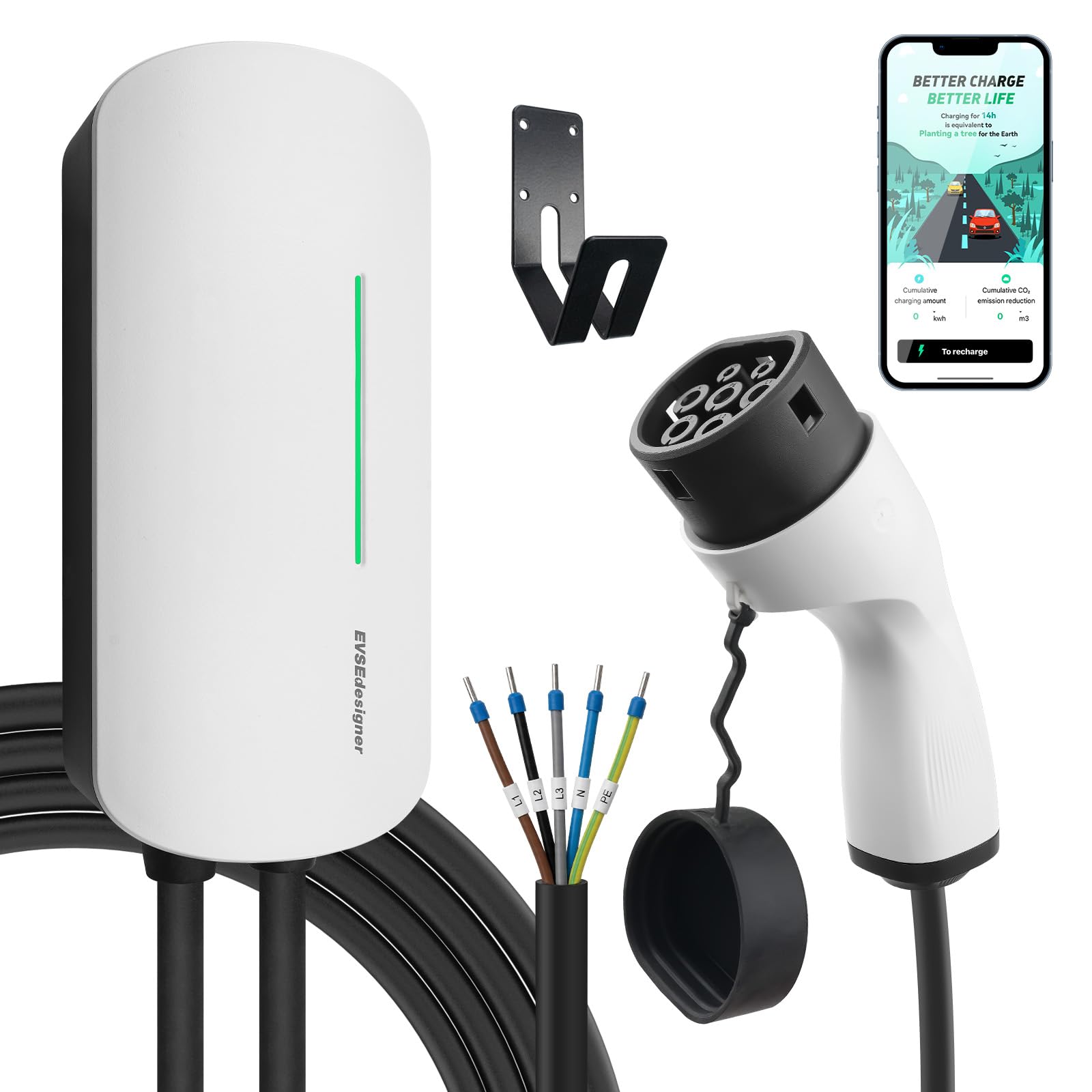 Wallbox 22 kW - Stazione di ricarica per veicoli elettrici, trifase