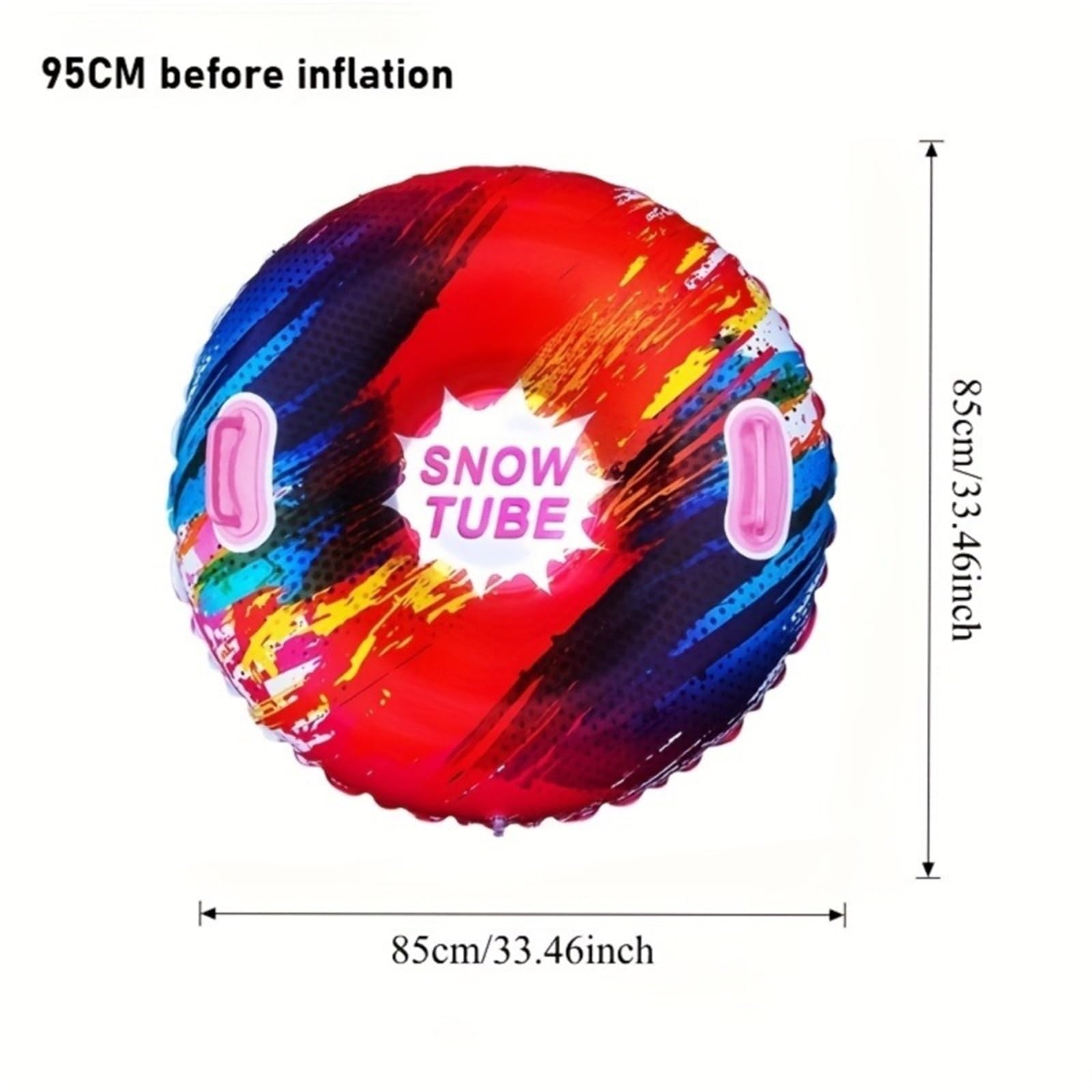 Tubo da Neve Gonfiabile Slitta Gonfiabile Resistente, Slitta Pieghevole in PVC colorato for Snow tubing Invernale, Sci e Divertimento all'Aria Aperta
