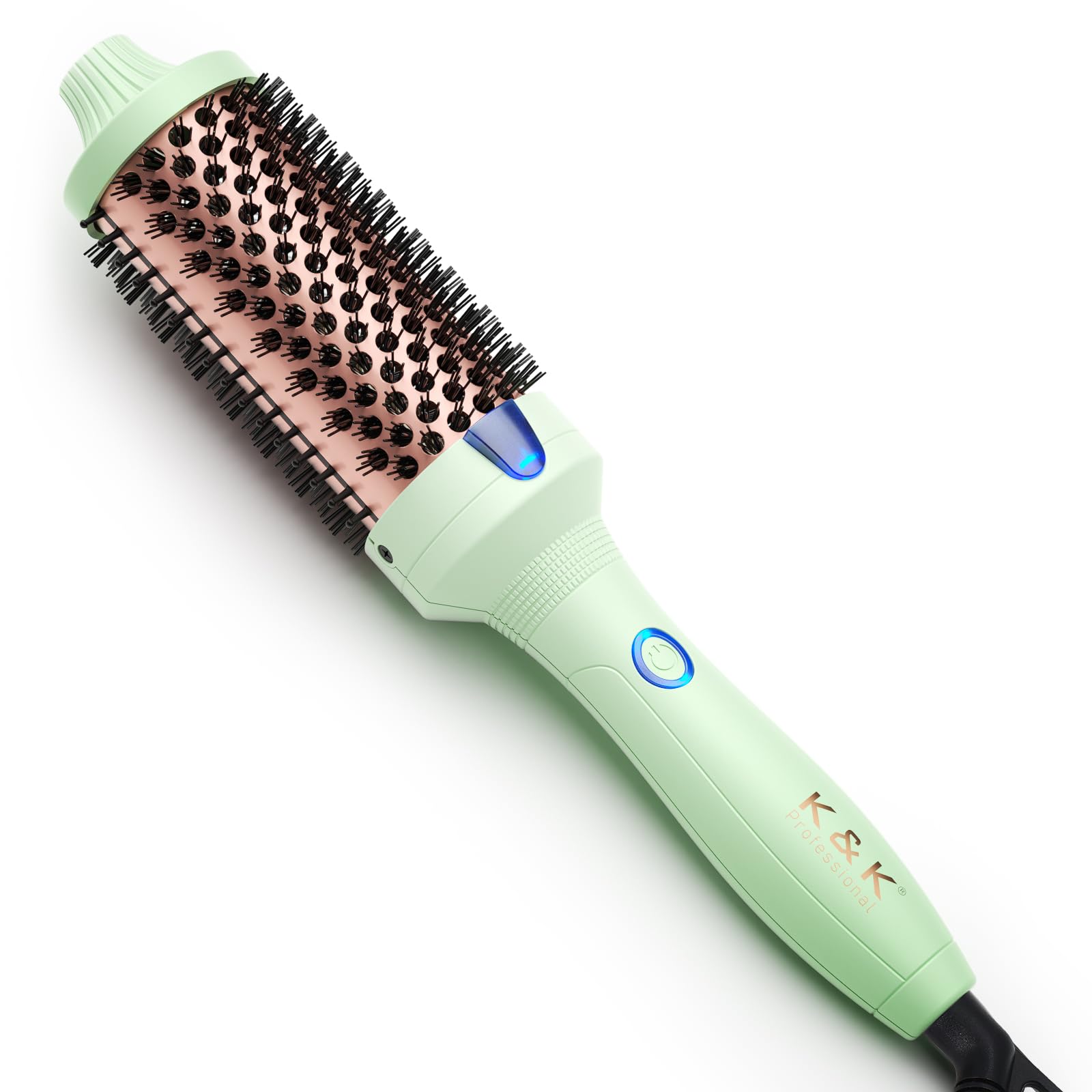K&K Pro Thermal Brush Creates Blowout Look, 1 3/4 Inch Ionic Heated Round Comb Makes Hair Smoother, Dual Voltage, Thermal Round Brush Effortlessly