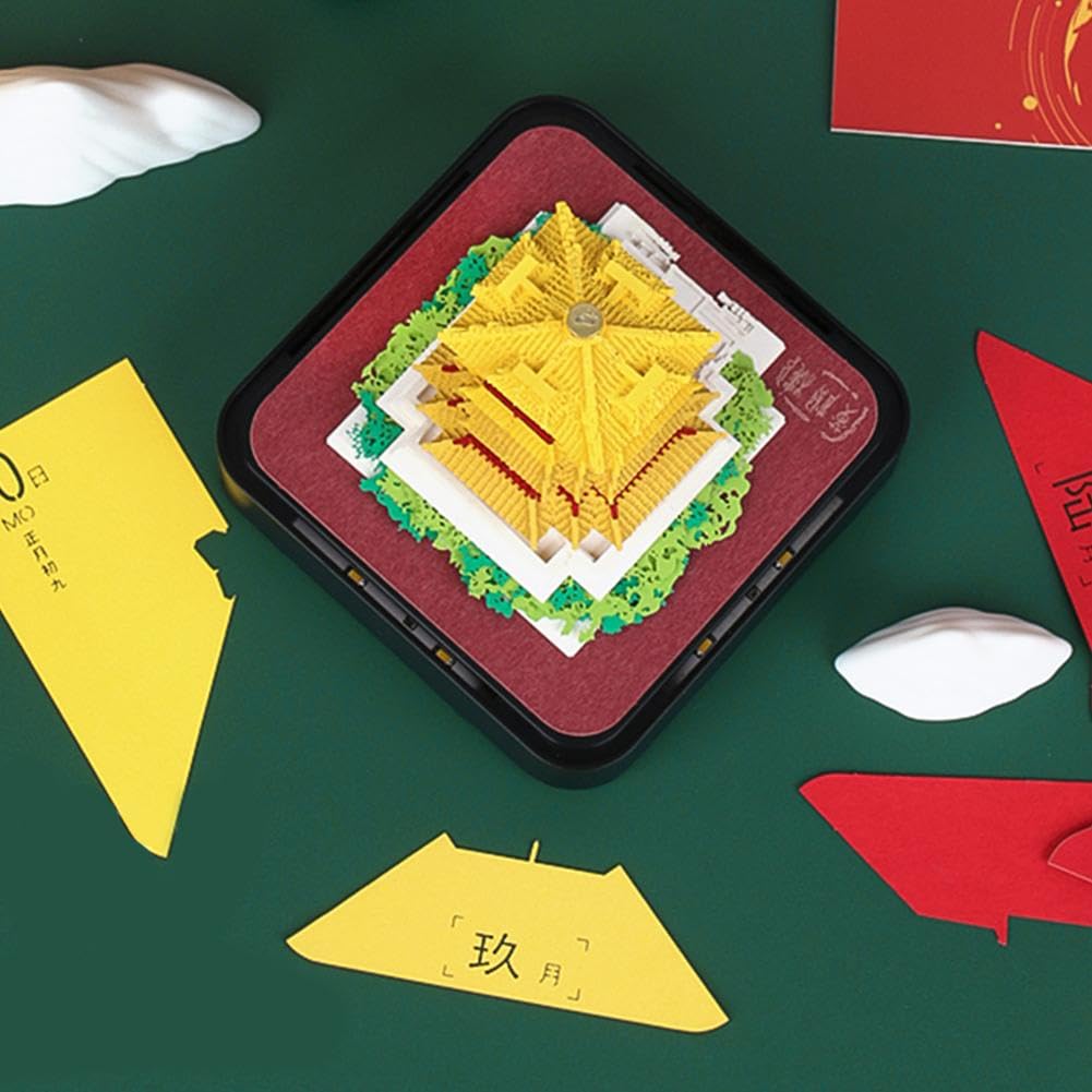 Tear off 3D Calendar, 2025, 3D Notepad, Table Calendar, Notepad with Light, 3D Castle, Weekly Calendar with Pen Holder, 3D Art, Creative Paper Sculpture, Craft DIY Gift Tear off 3D Calendar, 2025, 3D Notepad, Table Calendar, Notepad with Light, 3D Castle, Weekly Calendar with Pen Holder, 3D Art, Creative Paper Sculpture, Craft DIY Gift