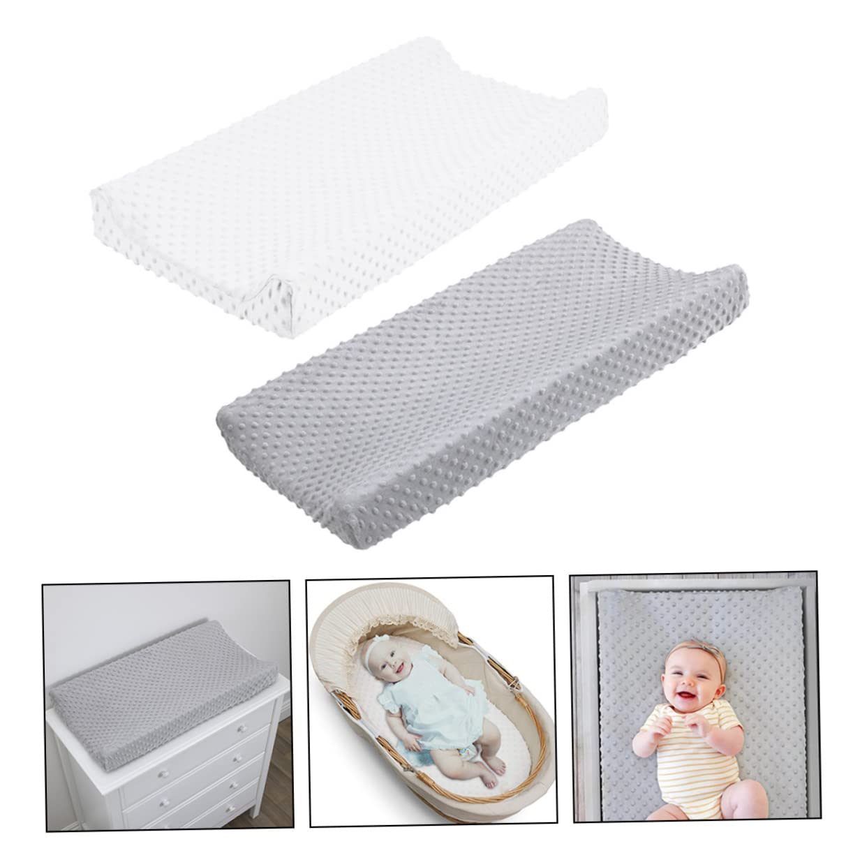 Happyyami Infant Diaper Changing Pad Covers 2 Pieces Reusable Skid-Proof Polyester Covers