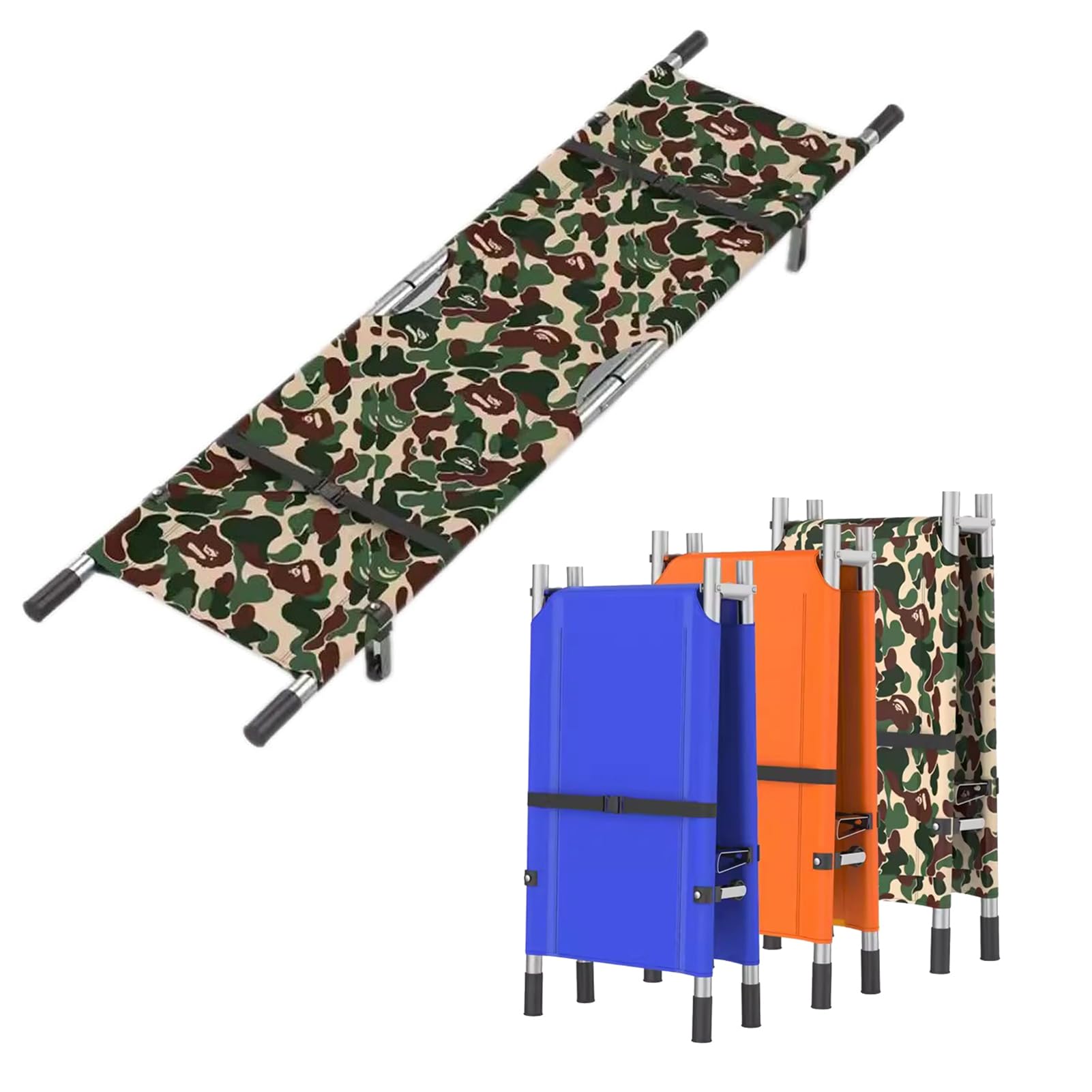 YNIYUJKL Stretcher Medical Transport, Emergency Portable Stretcher, Medical Emergency Folding Stretcher, Multifunctional Stretcher, Folding Stretcher And Transfer Nursing,Camouflage-A