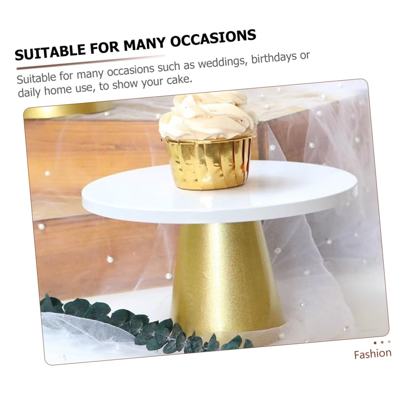 Présentoir à Gâteaux en Fer Blanc Moyen, Plateau Décoratif Multifonction 1 Niveau pour Desserts, Accessoire pour Mariage, Anniversaire et Usage Domestique, Support Gâteau