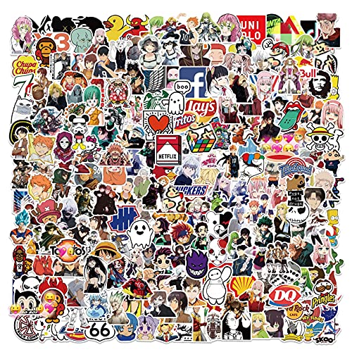 image for VoPee 300 Pack Anime Cool Stickers Mixed Decals for Laptop, Skateboard