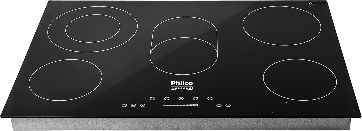 Cooktop Indução Philco PCT05VC Volcano 5B Touch 8400W 220V