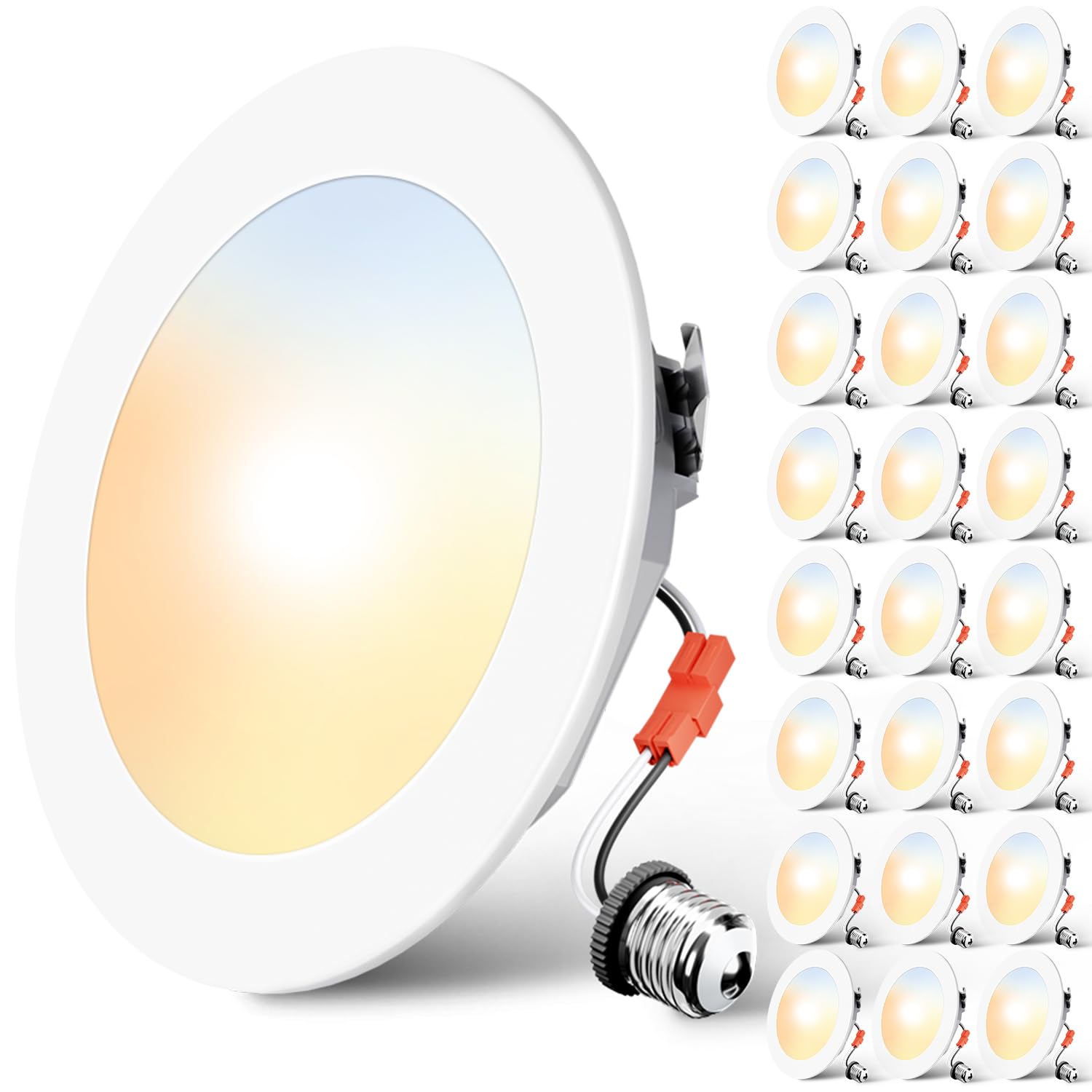 Photo 1 of Veriligt 24 Pack 4 Inch Retrofit Led Can Lights, 2700K-5000K 5CCT Colors, Dimmable Recessed Lighting, 700LM, 7W=77W, Damp Rated, IC & ETL & FCC Certified