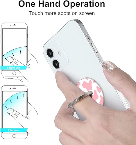 Miniatura 5 de Bonoma Soporte para anillo de teléfono, paquete de 3 anillos universales para todos los teléfonos inteligentes (vaca)
